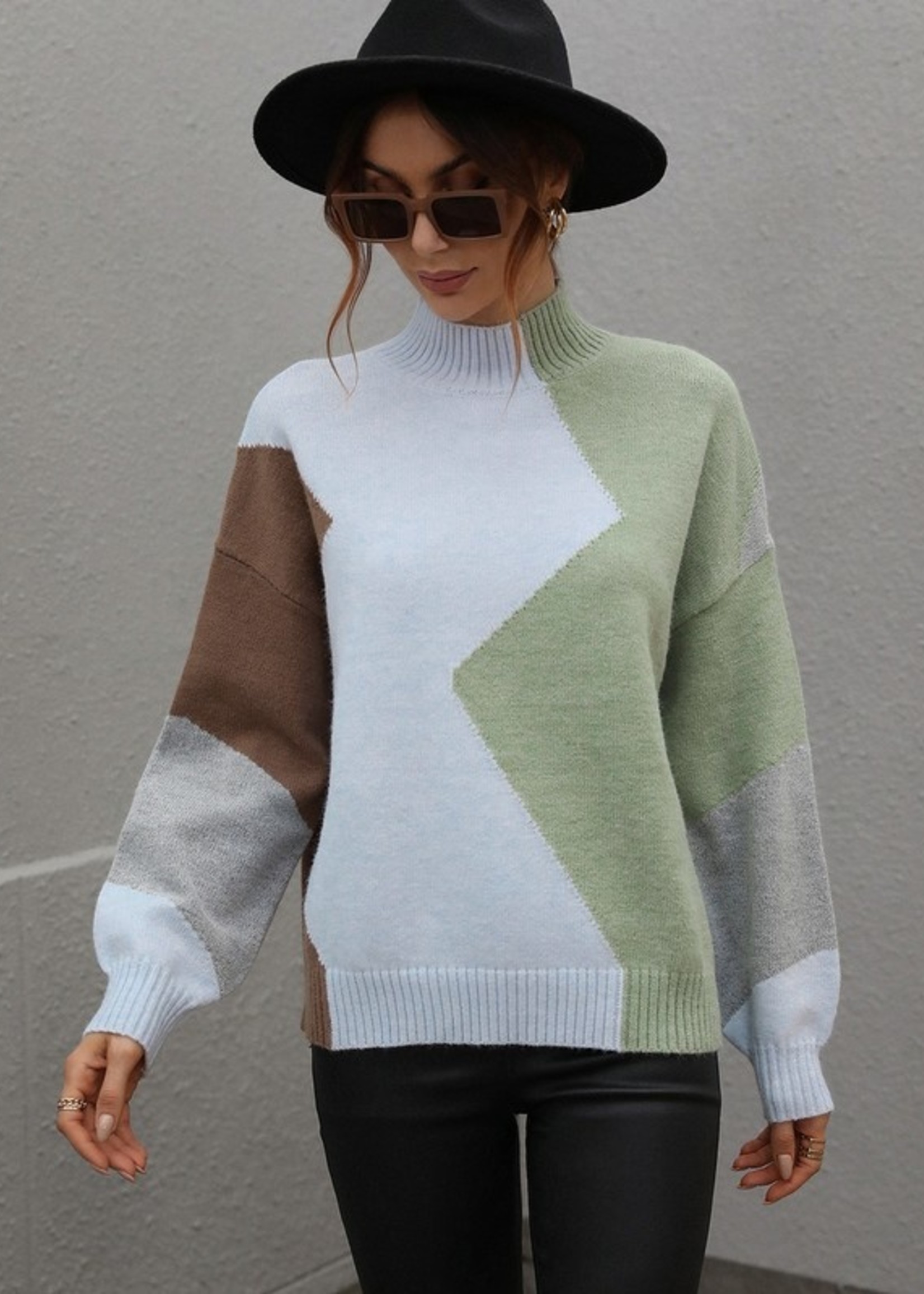 Color block sweater 2 colors