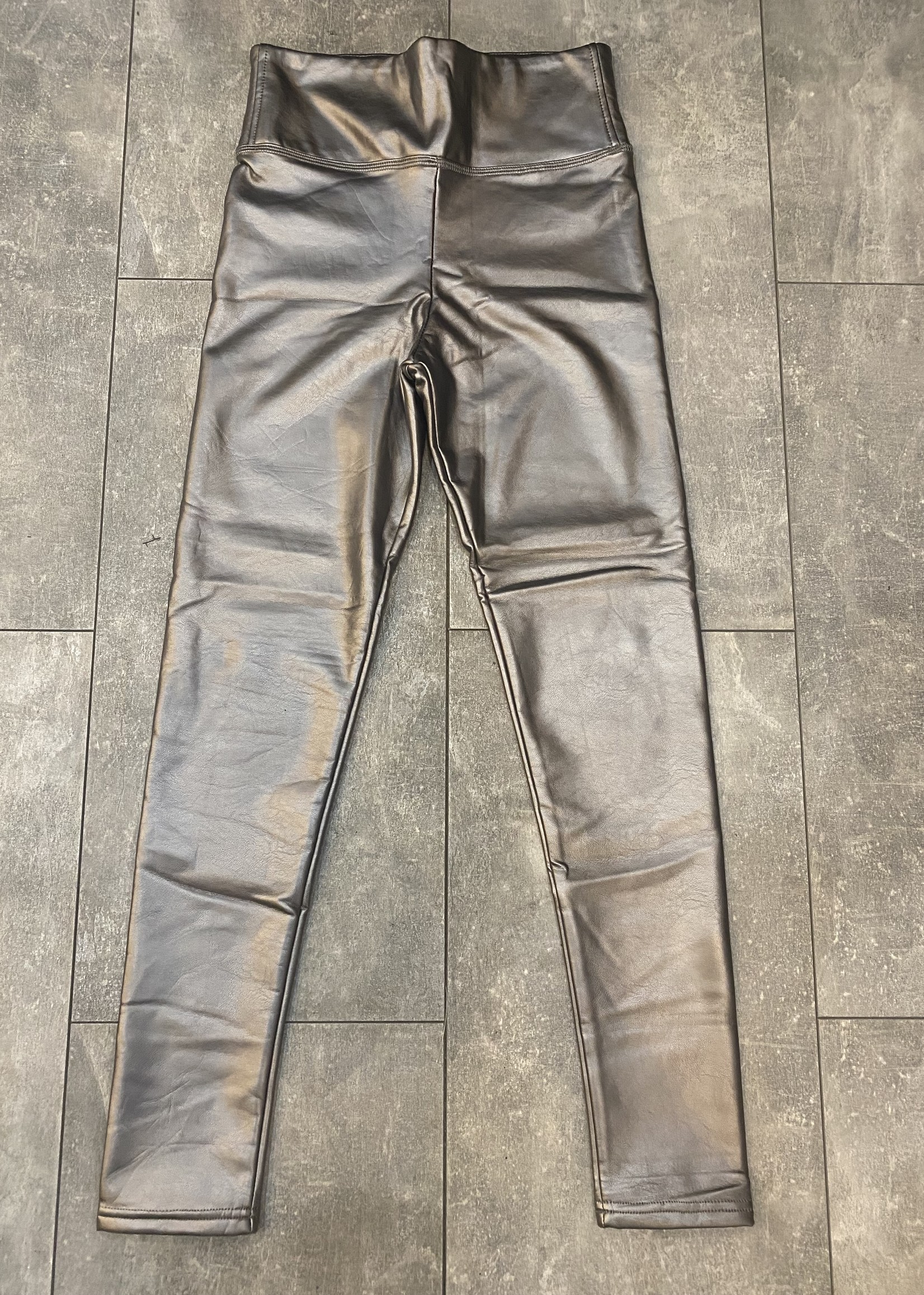 Metallic leather legging