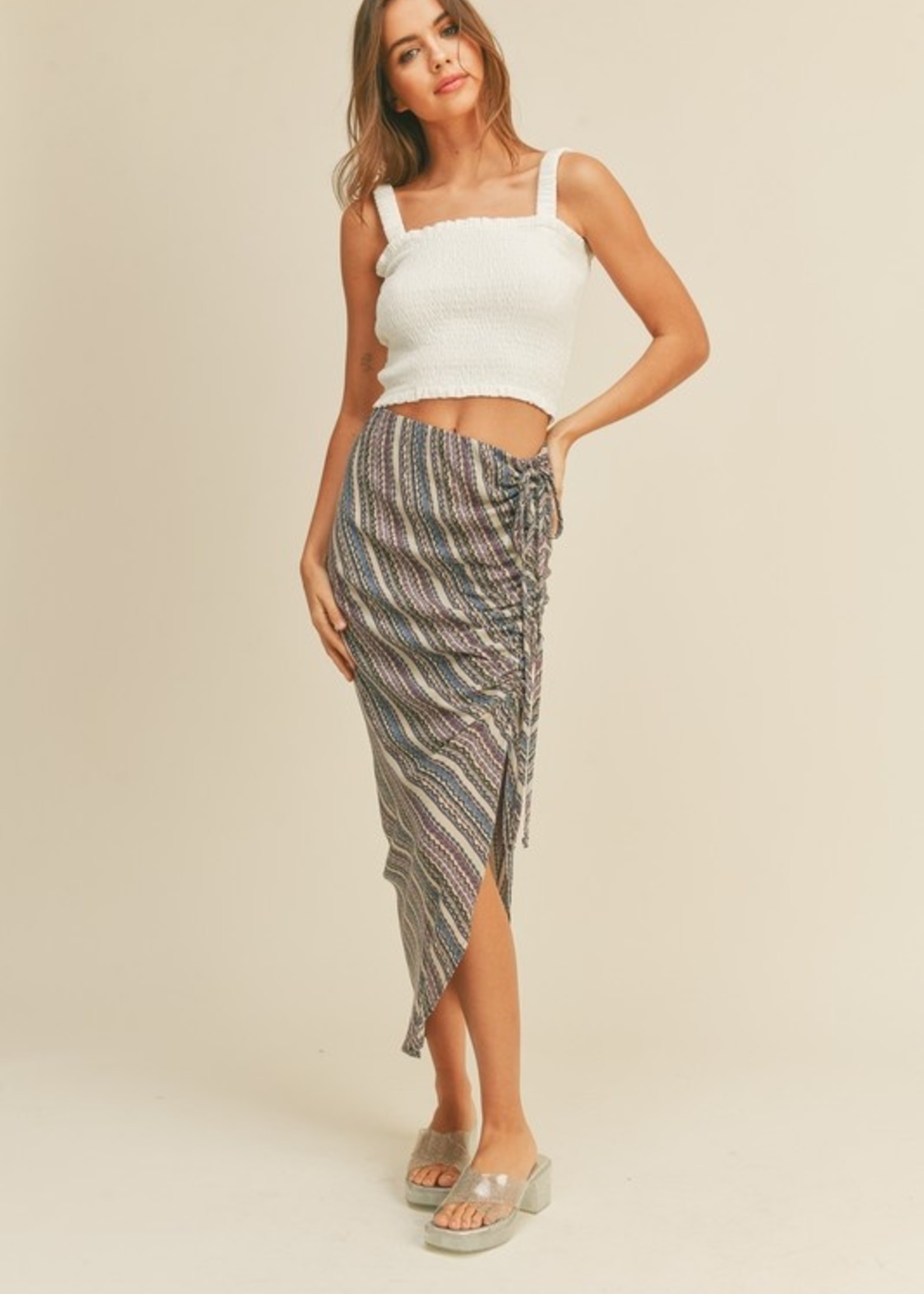 Print ruched skirt  +2 colors