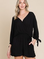 Tie sleeve romper +2 colors