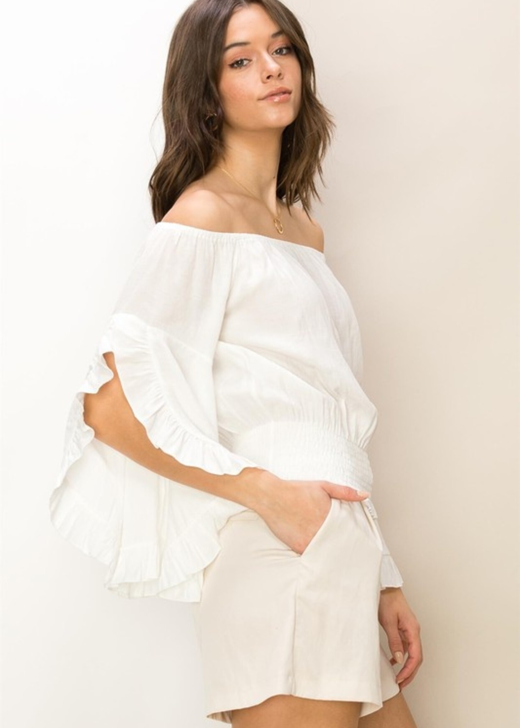 Ruffle Off shoulder +3 colors