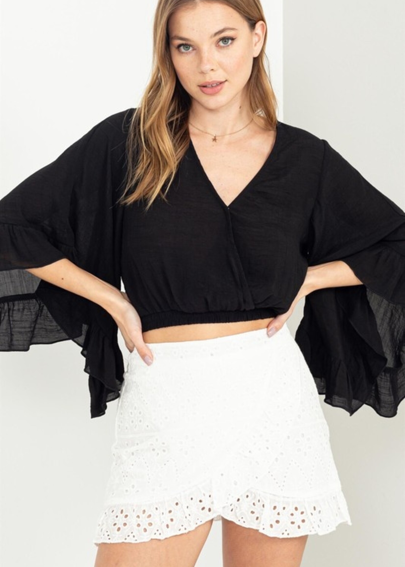 Flare sleeve top +2 colors
