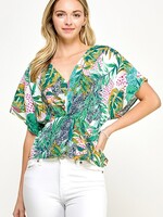 Print twist front top