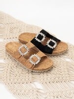 Rhinestone buckle sandal +2 colors