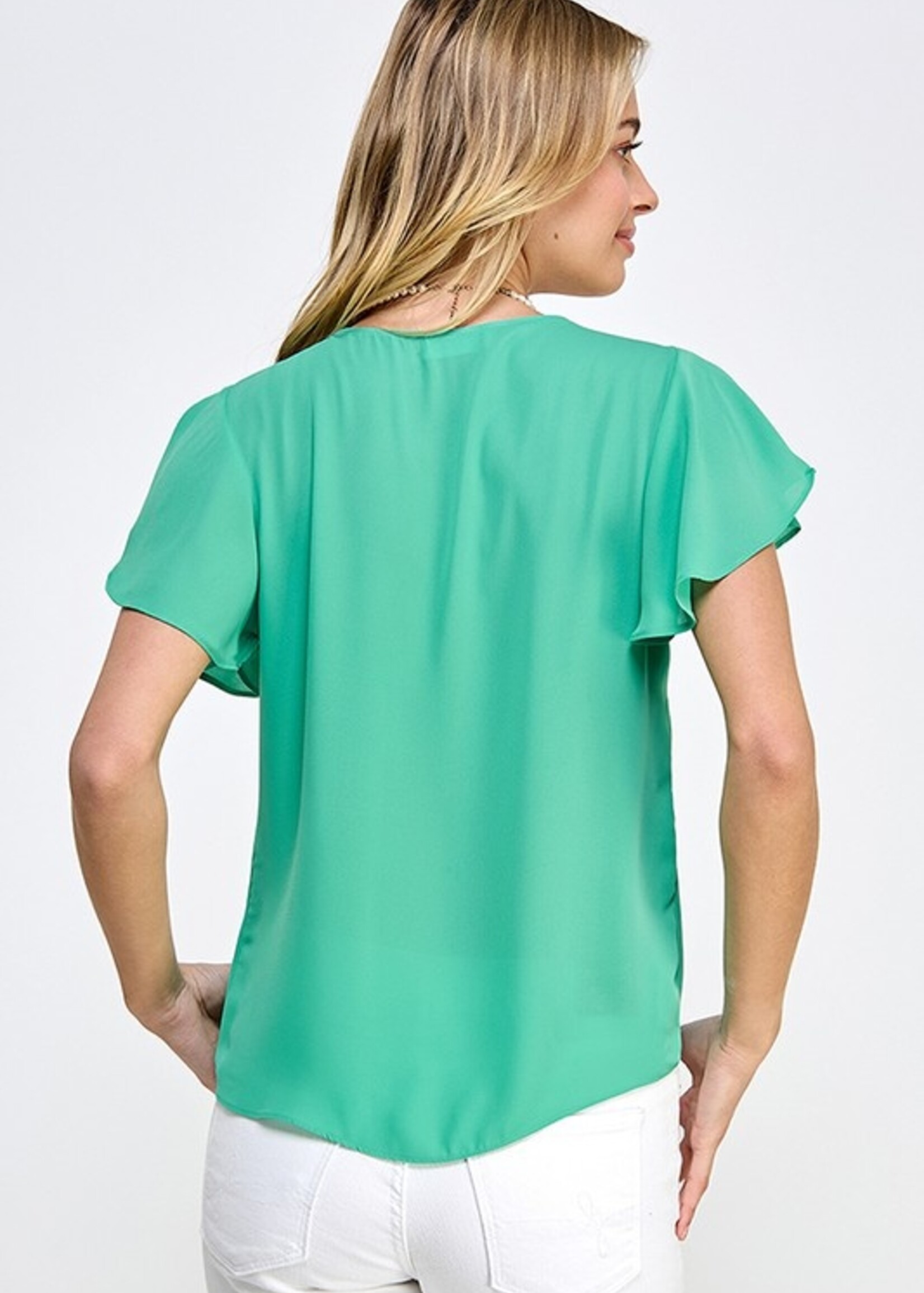 Flutter sleeve tie front +3 colors