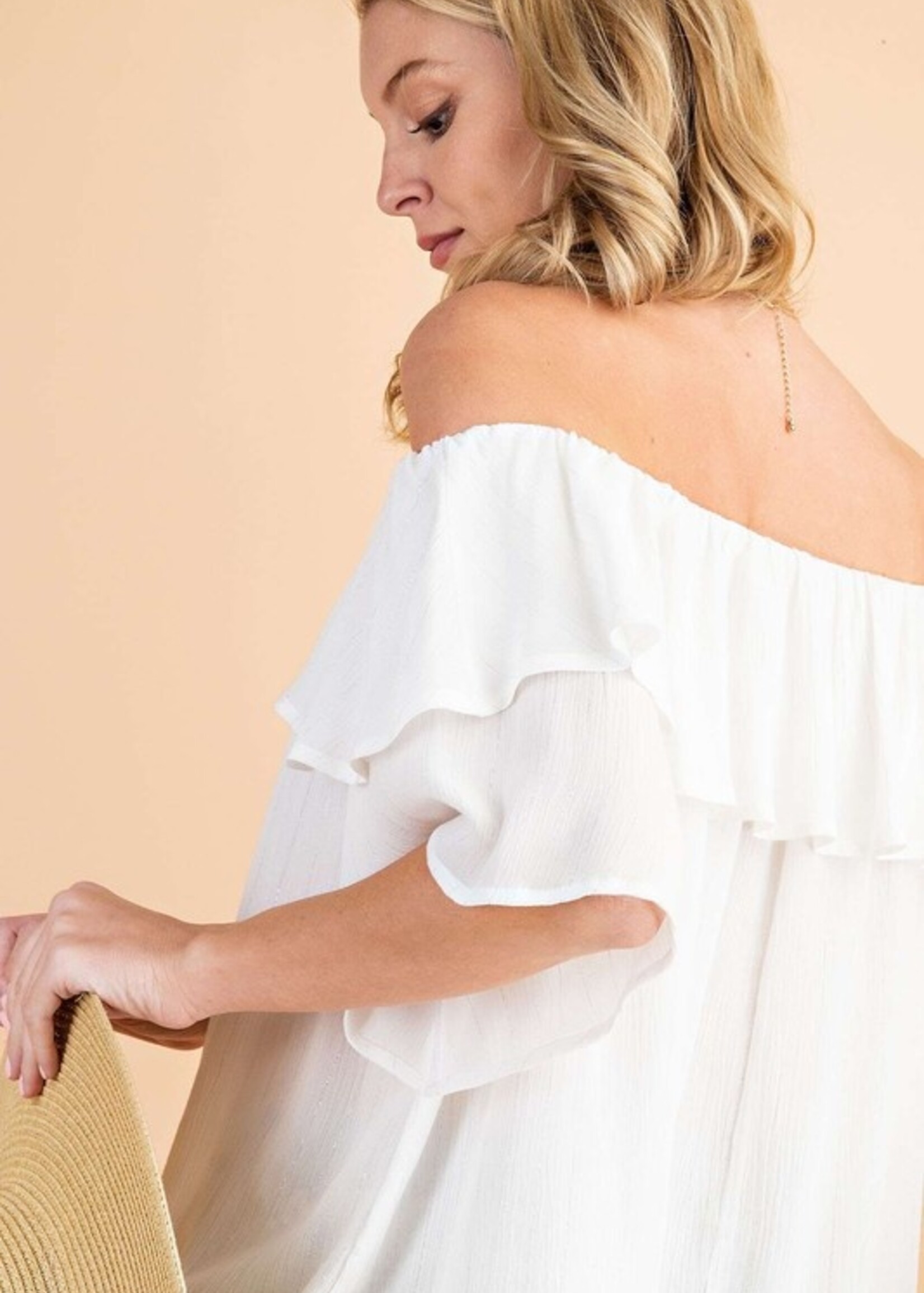 Ruffle off shoulder +2 colors