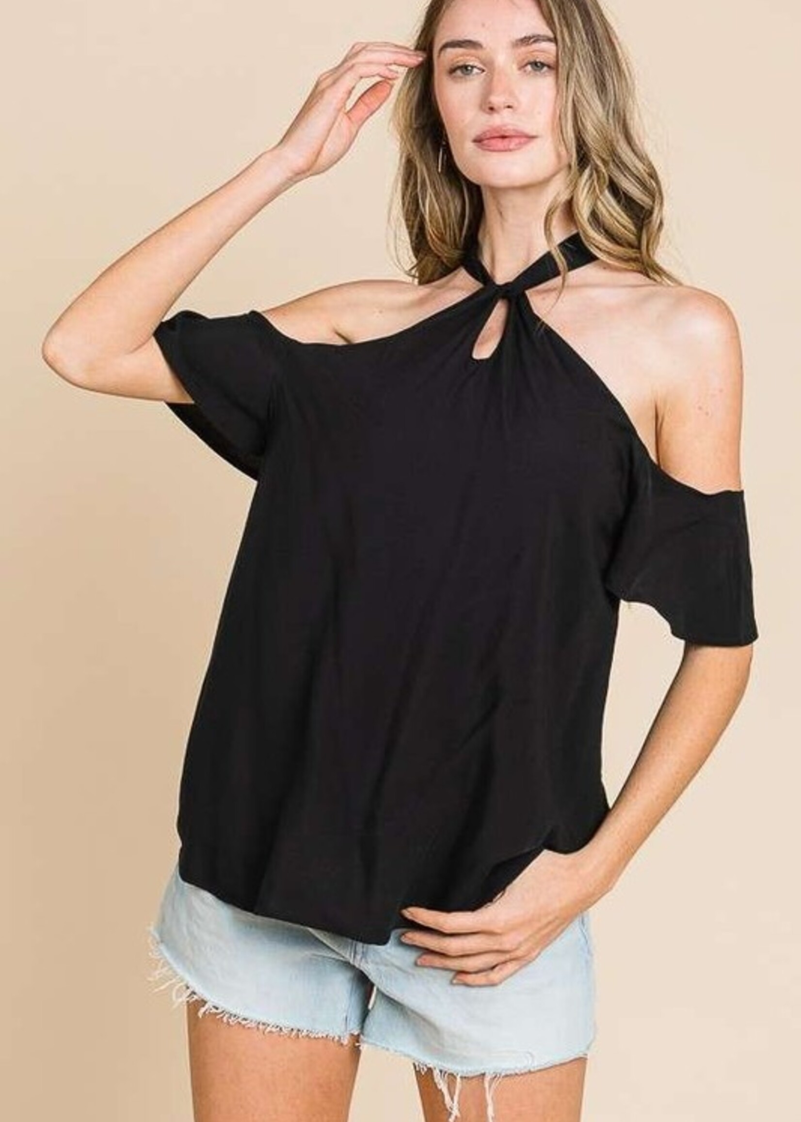 Cold shoulder top +2 colors