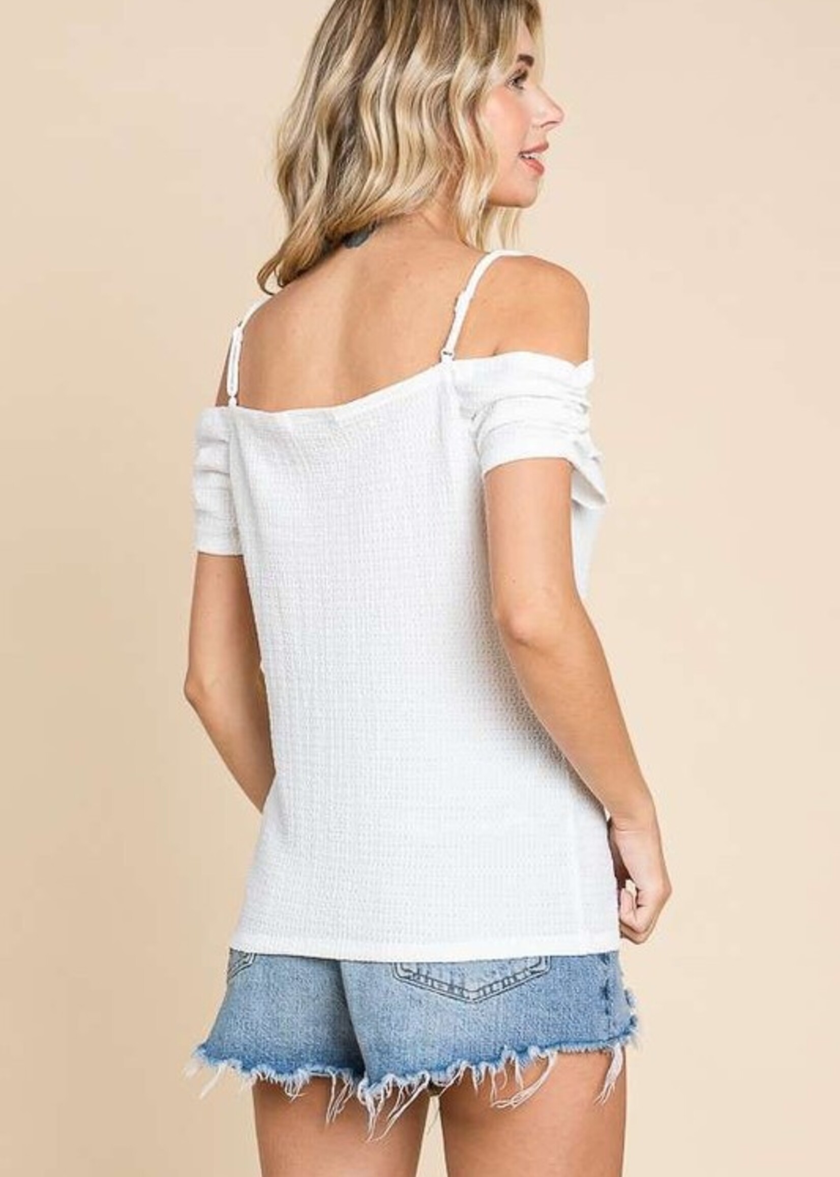 Off the shoulder strap top +3 colors