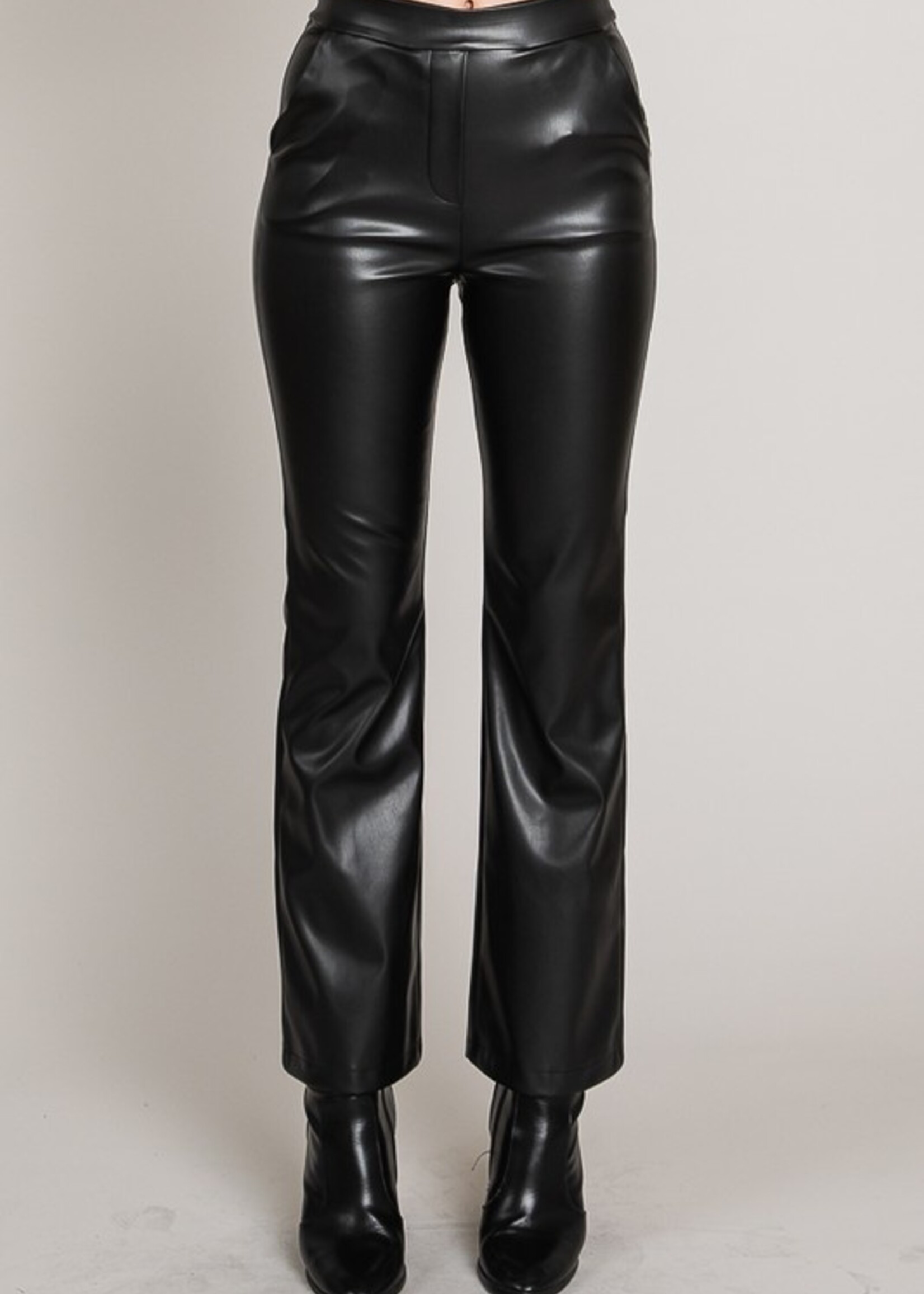 Pleather trouser 10280 - Towne Boutique