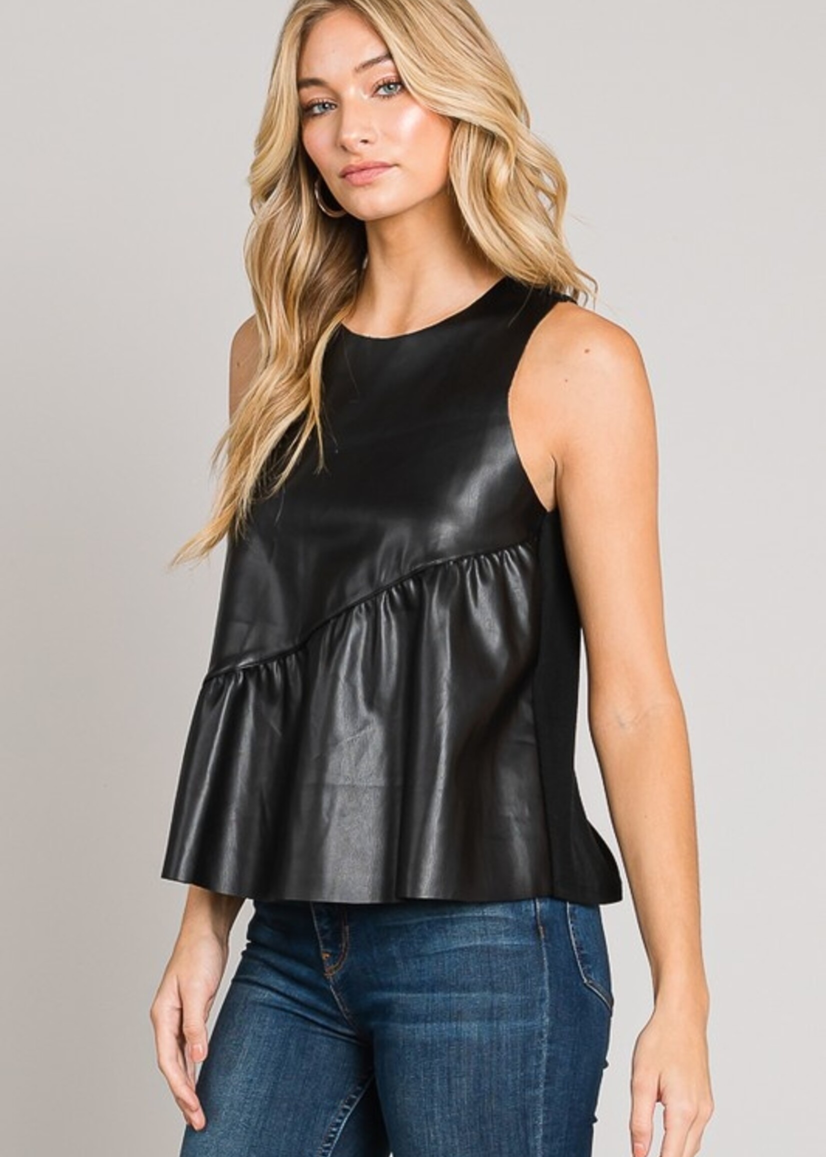 Flare leather tank