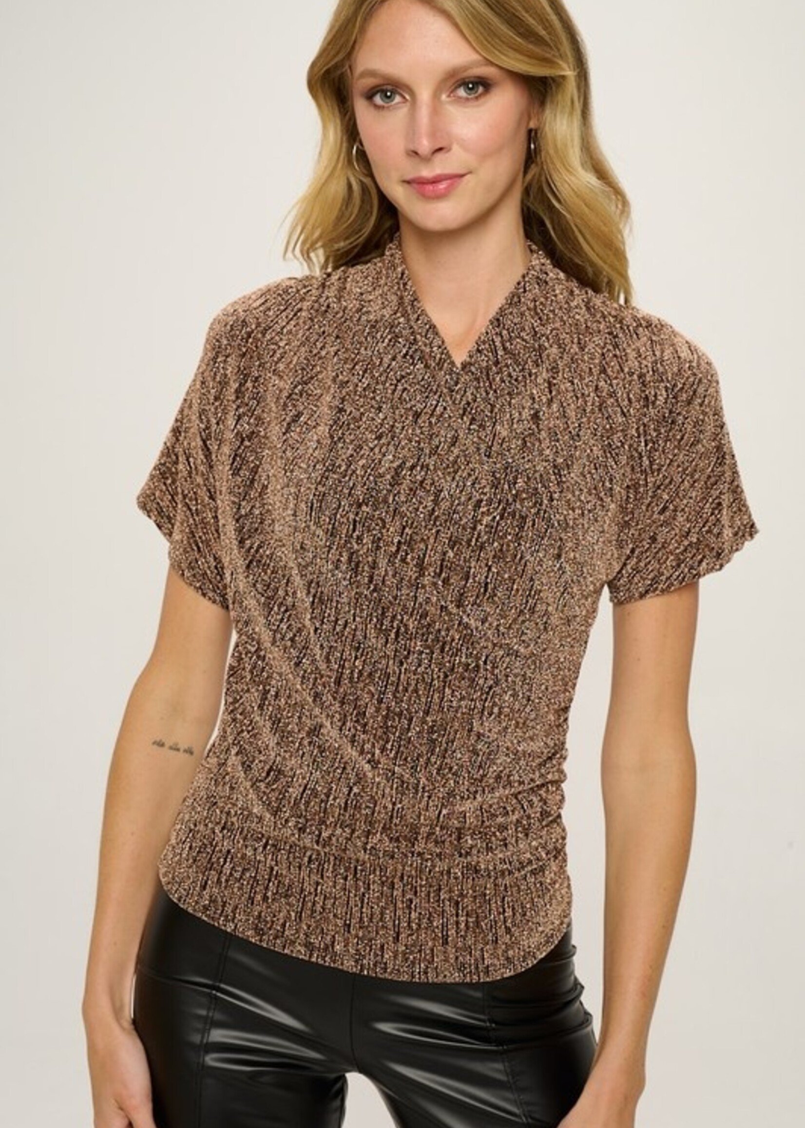 Metallic knit top +2 colors