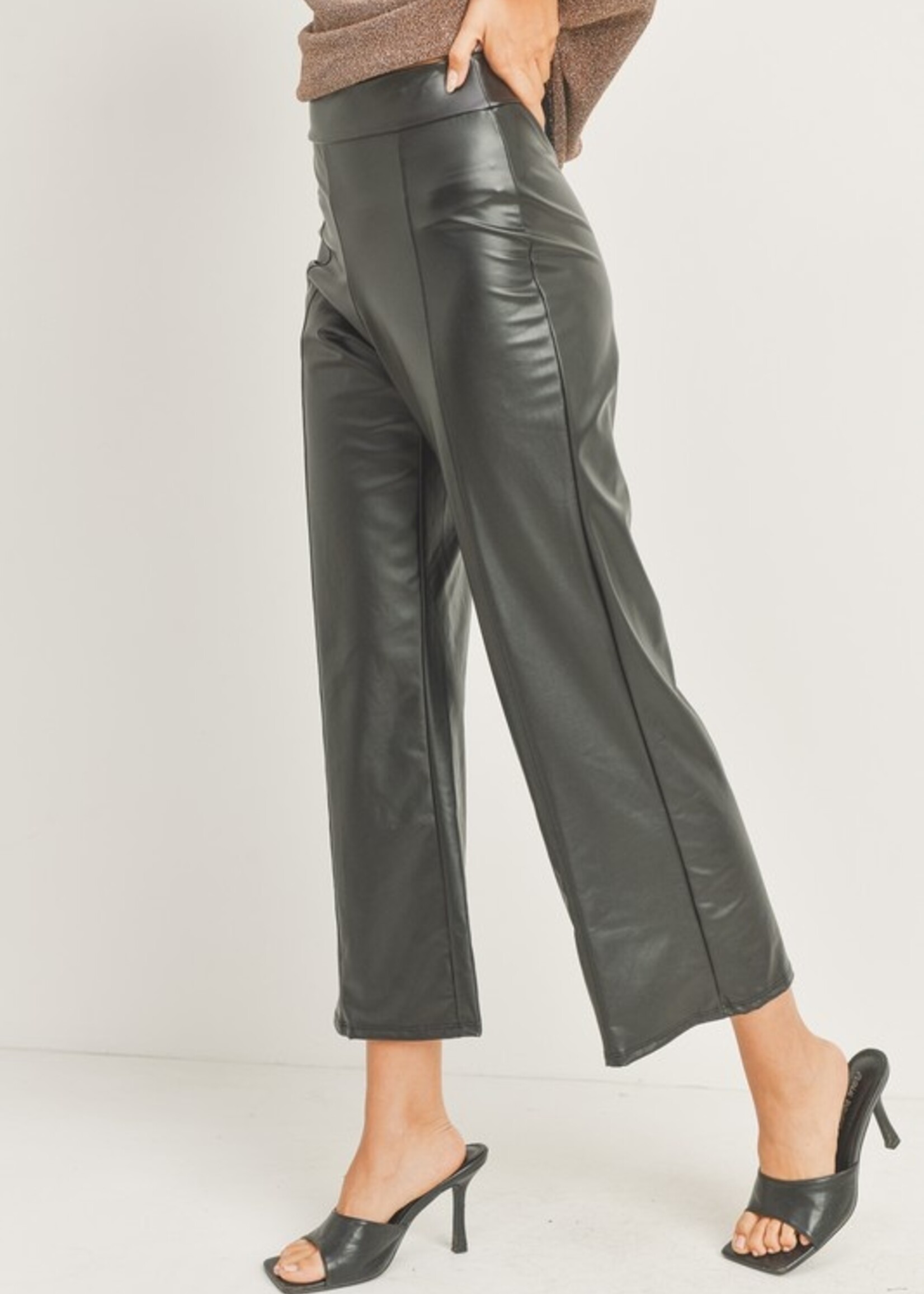 Leather flare pant