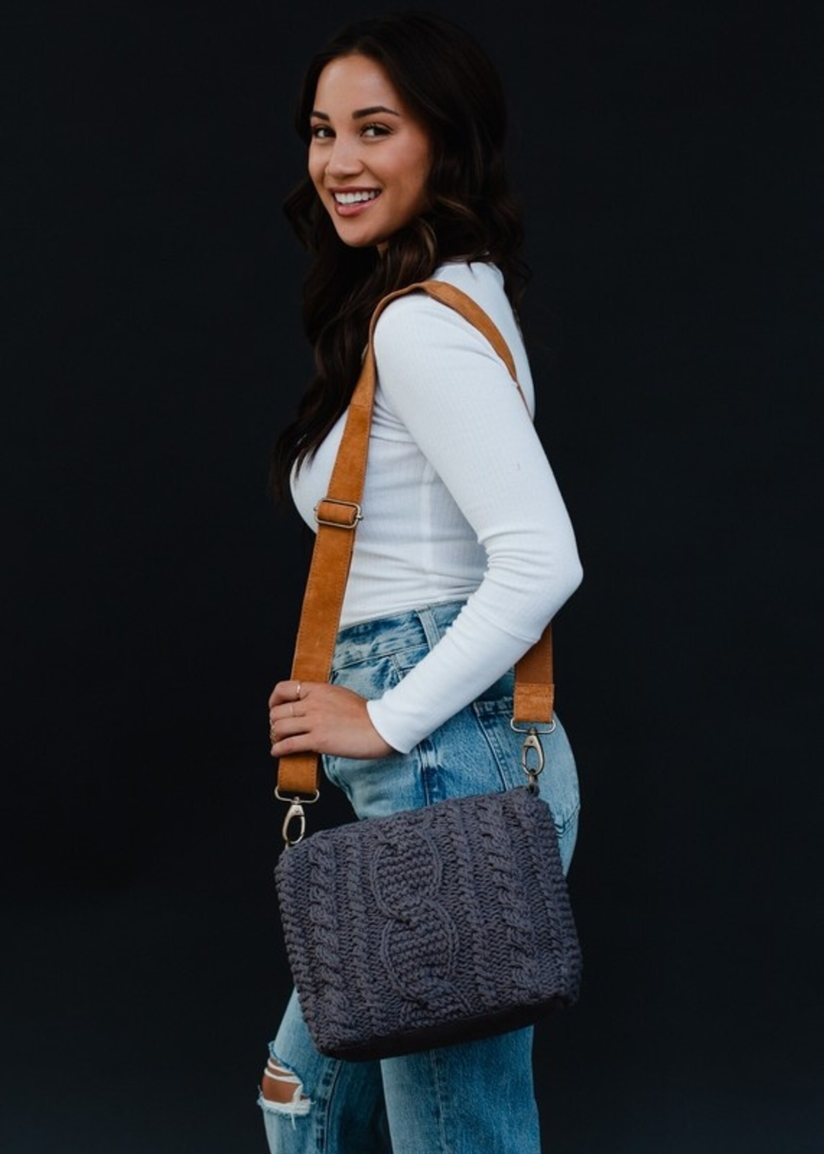 Cable knit crossbody +4 colors