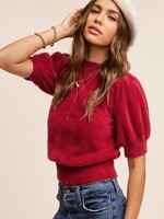 Furry puff sleeve top +2 colors