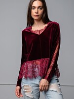 Velvet with lace top +2 colors