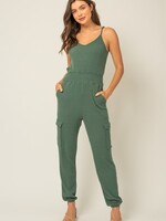 Knit cargo jumpsuit