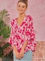 Flutter sleeve print top