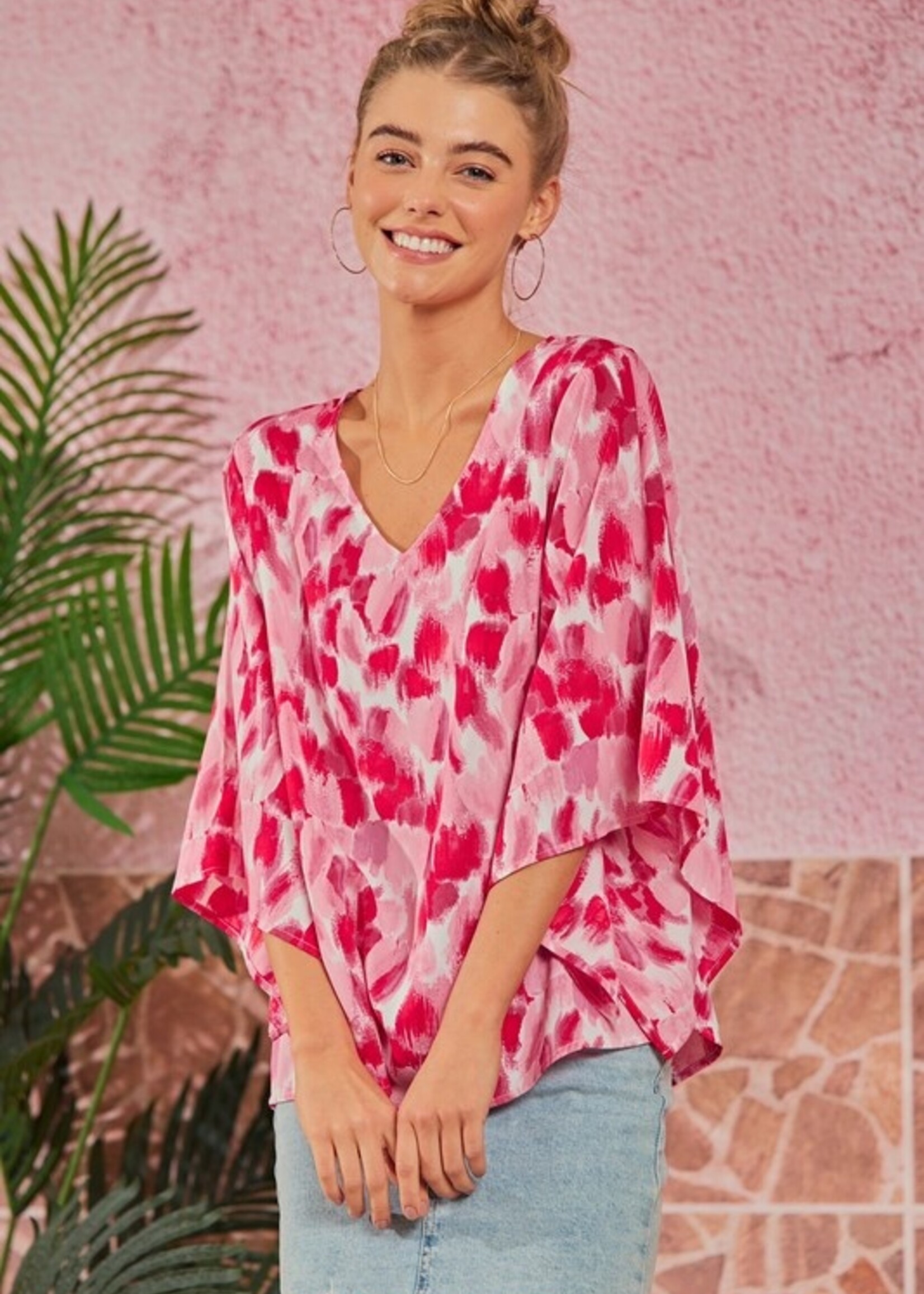 Flutter sleeve print top