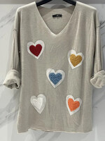 Multi heart knit top