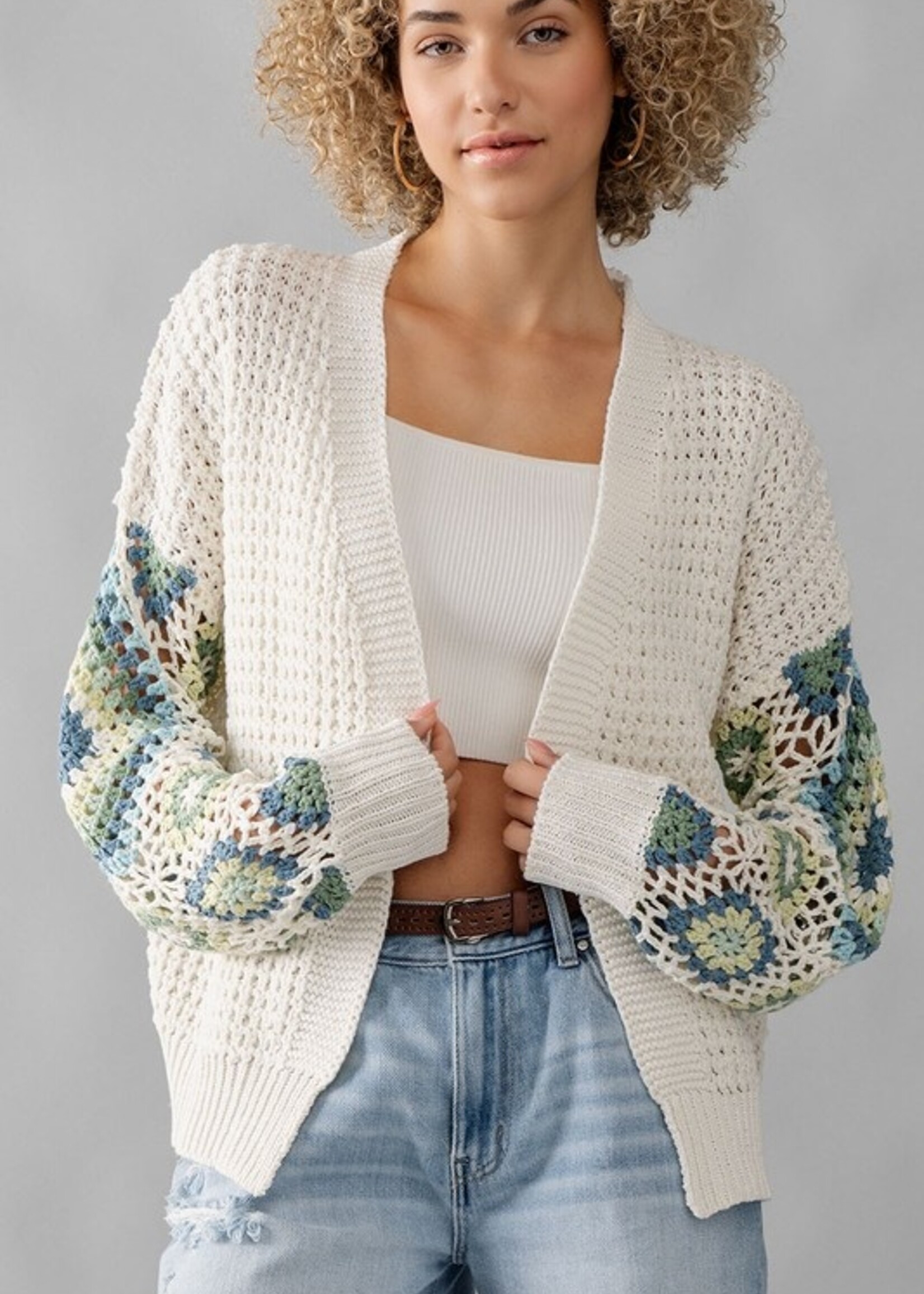 Crochet sleeve cardigan +2 colors