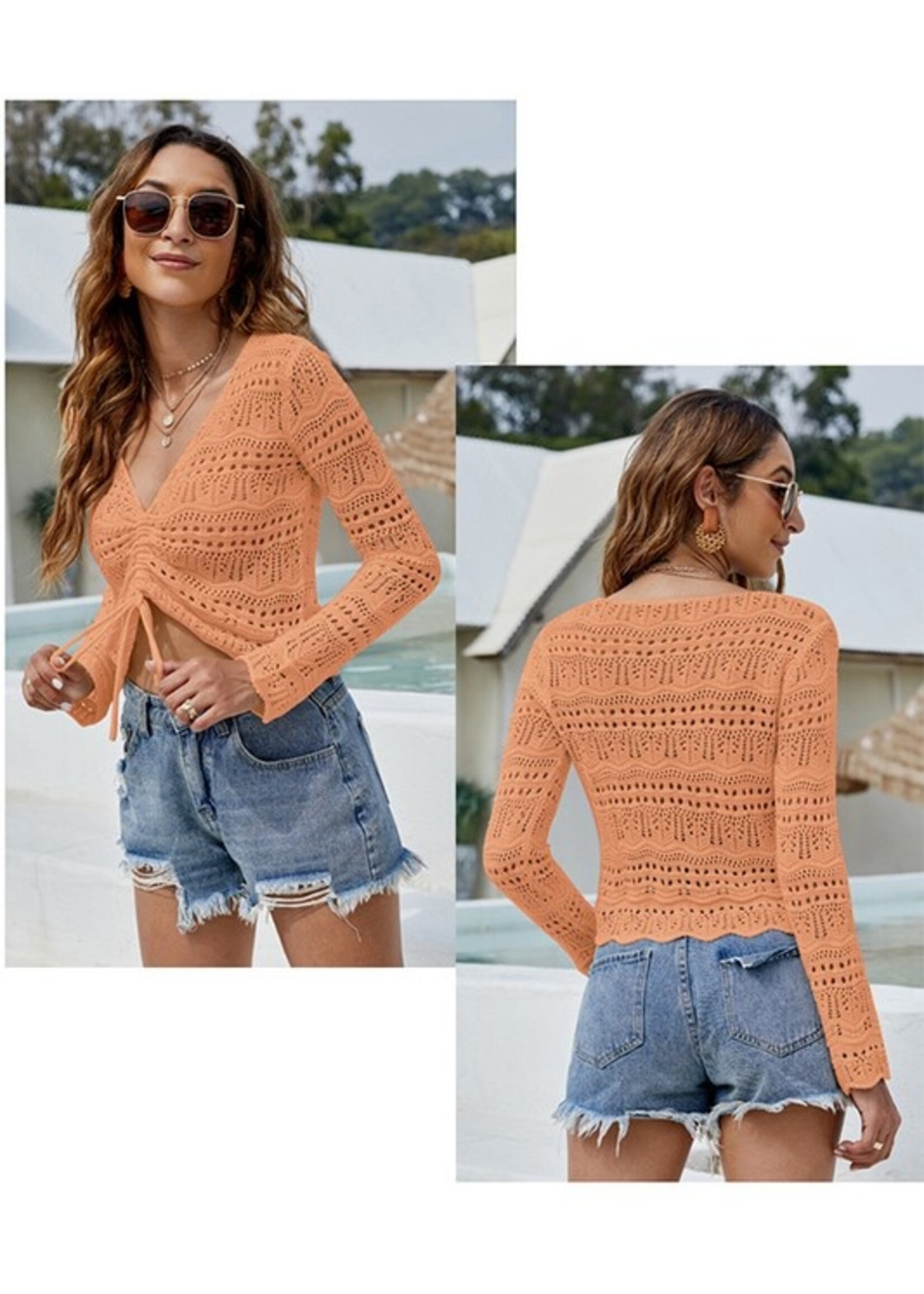 Draswstring knit top  +2 colors
