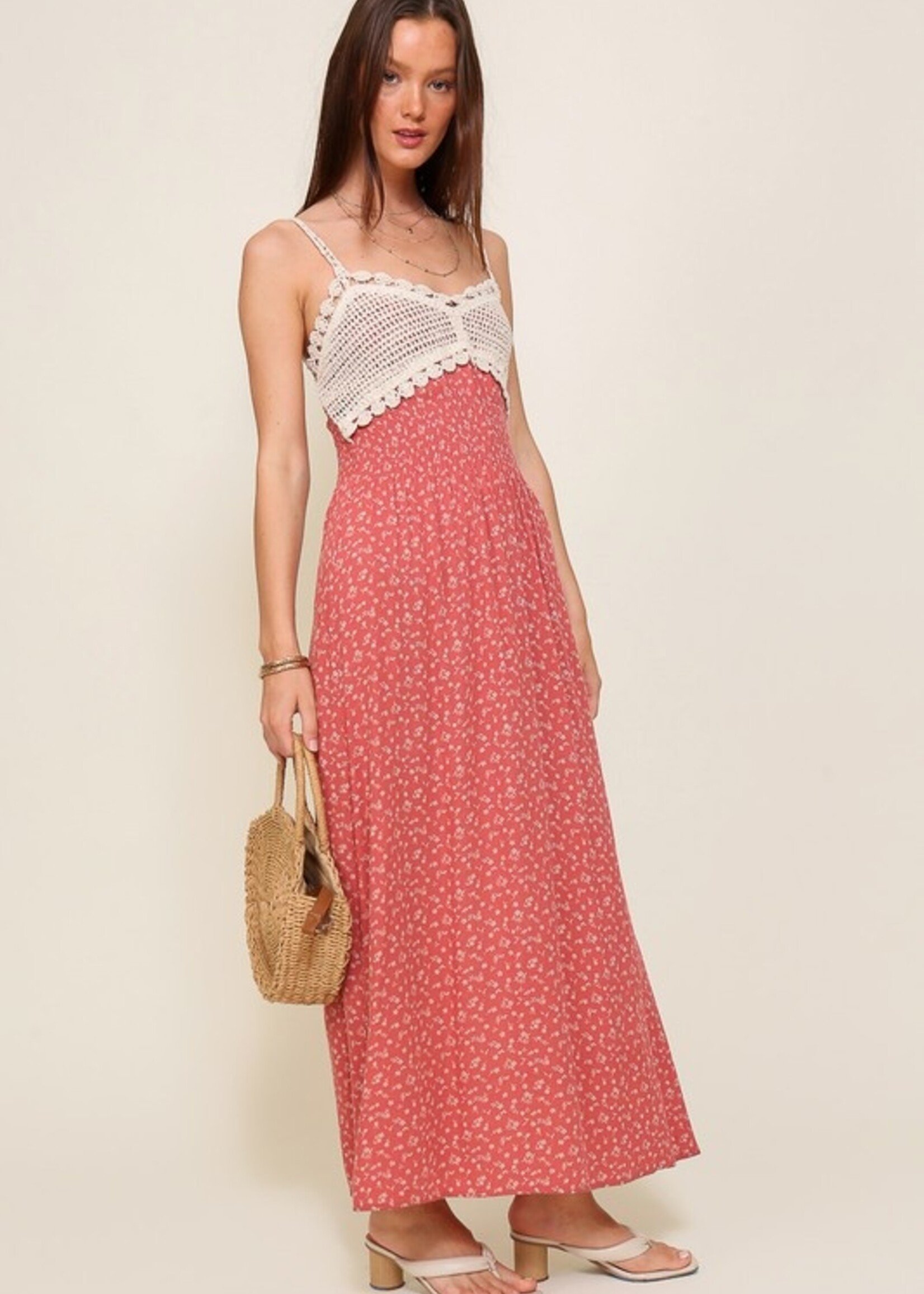 Crochet print maxi +2 colors