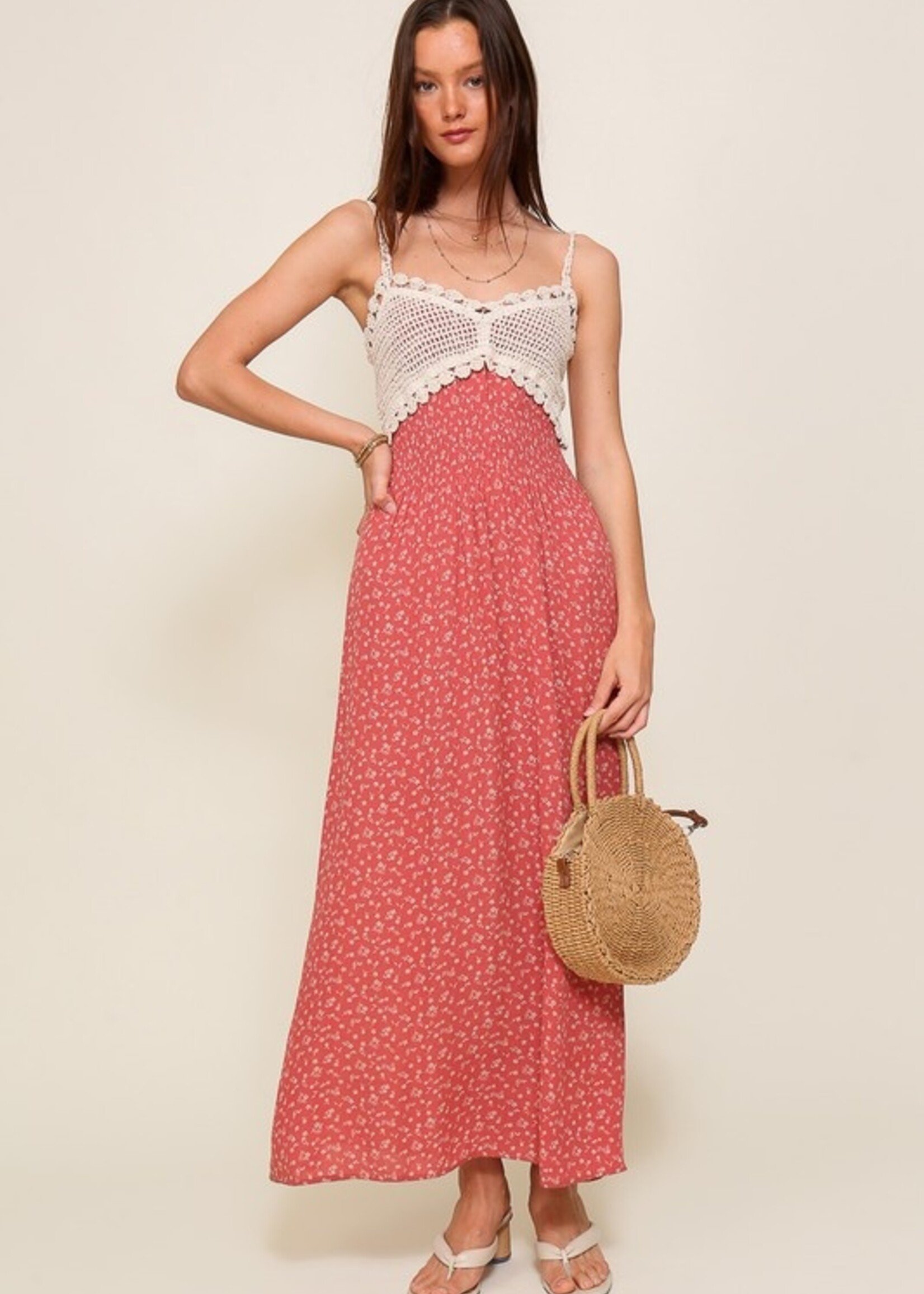 Crochet print maxi +2 colors