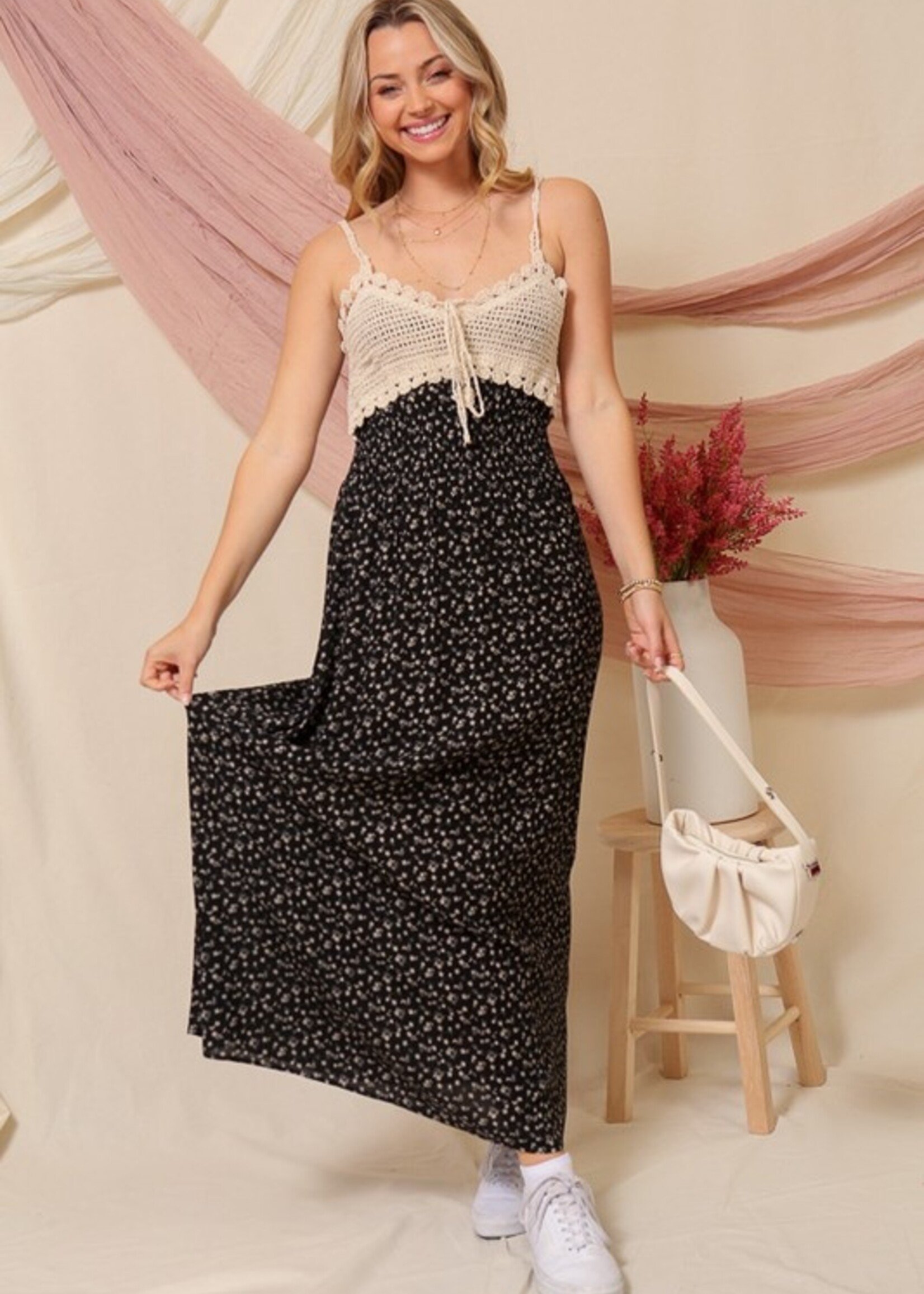 Crochet print maxi +2 colors