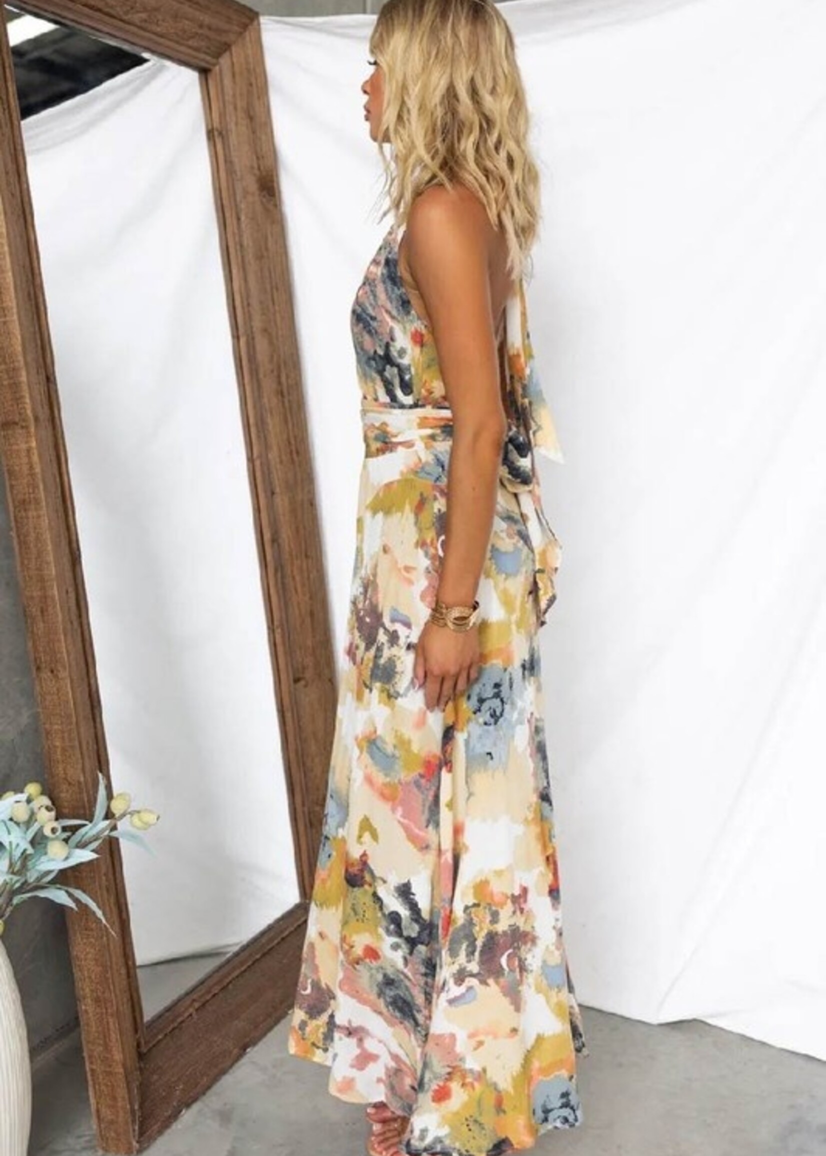 Swirl print maxi