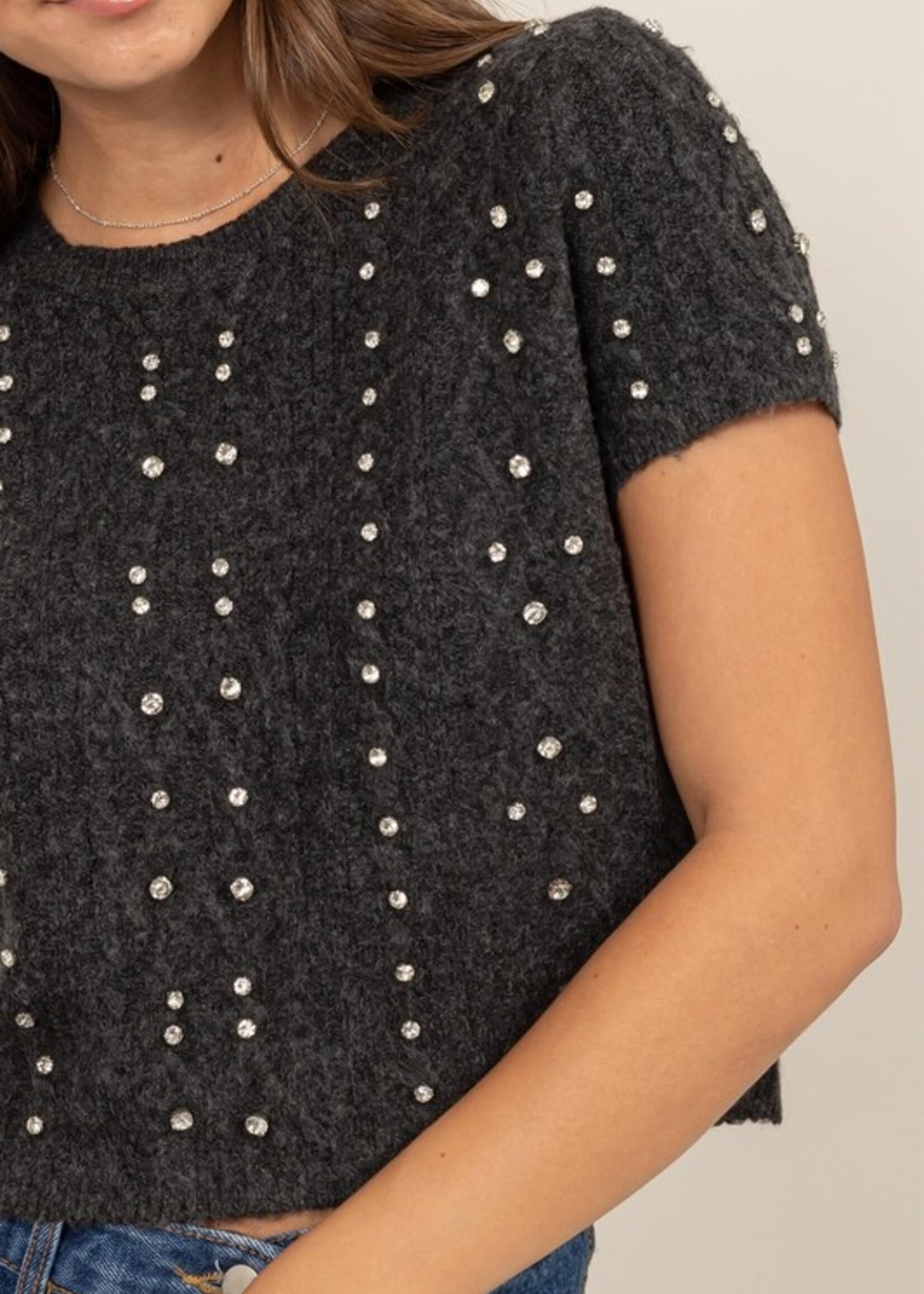 Rhinestone detail top +2 colors