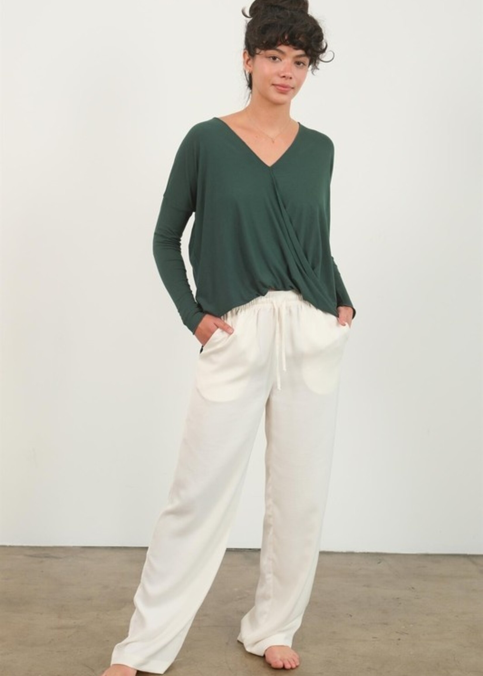 Long sleeve crossover top +3 colors