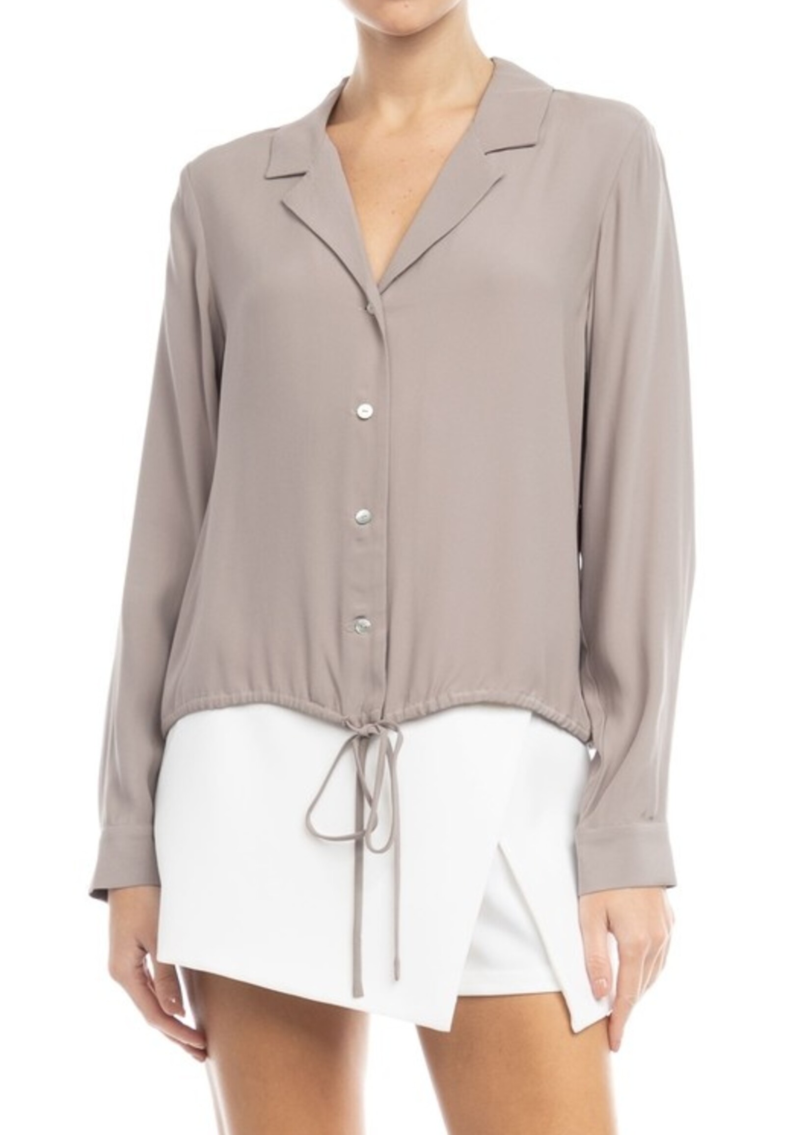 Button front drawstring top +2 colors