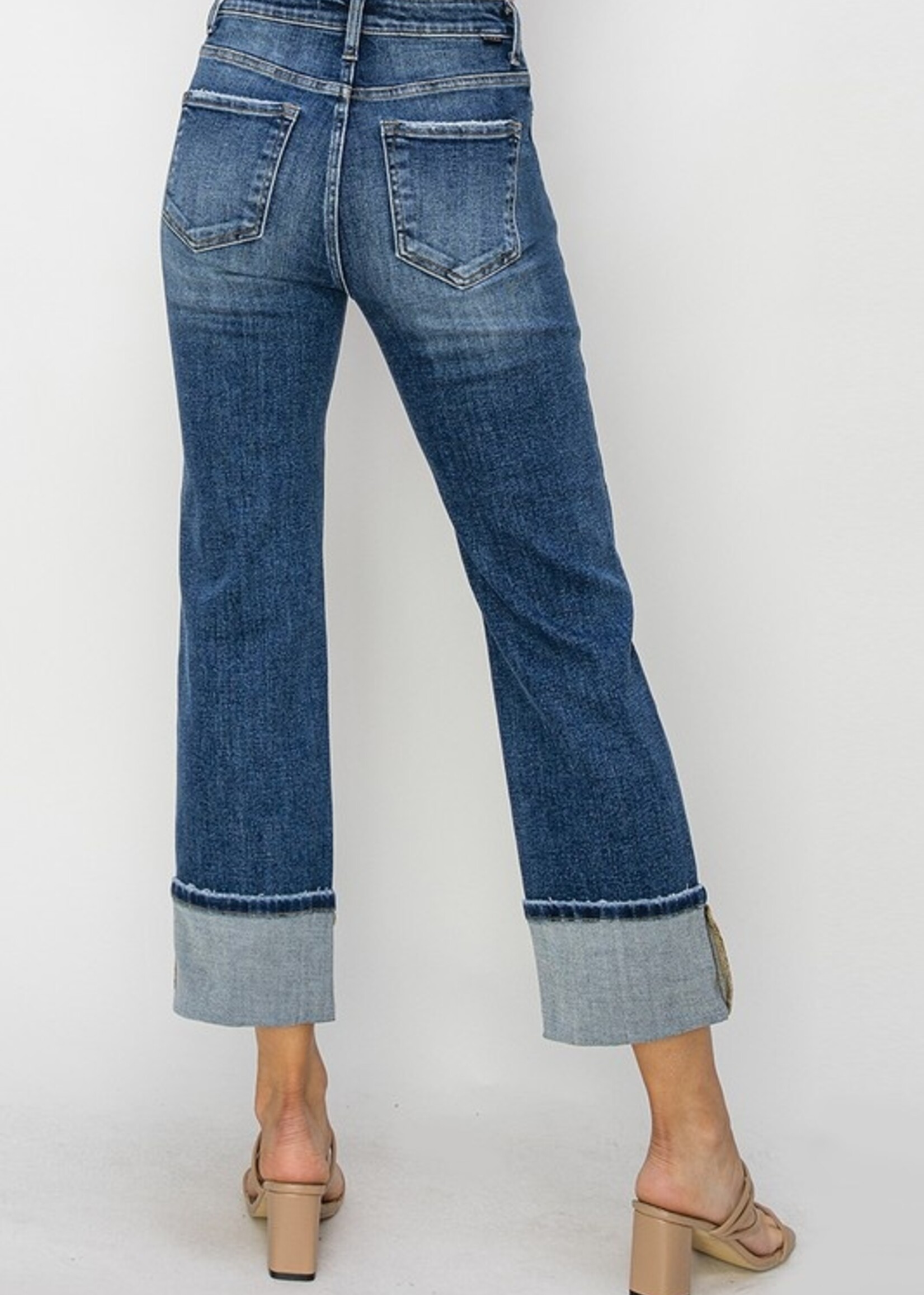 Pintuck cuff jean