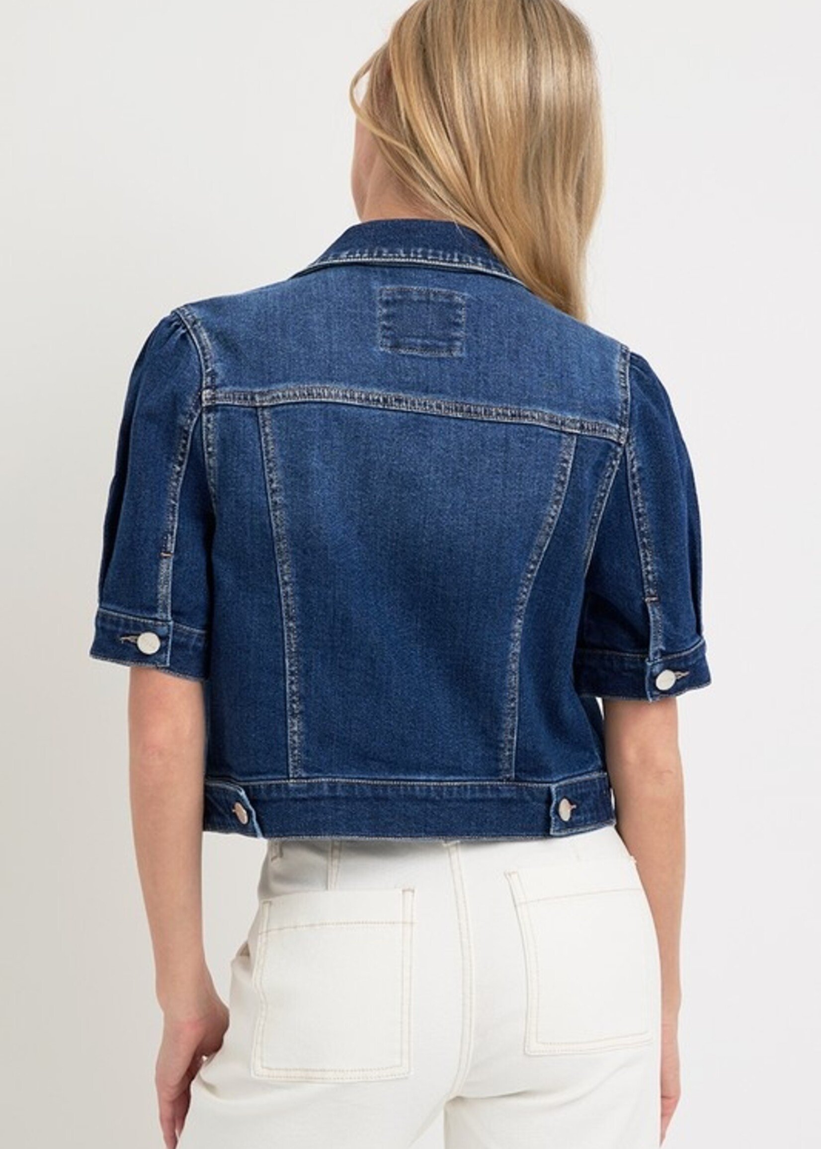 Puff sleeve denim jacket