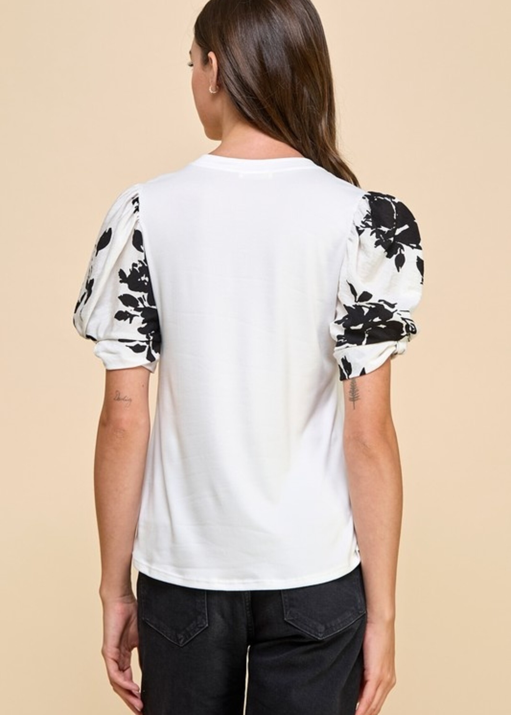 Print sleeve top