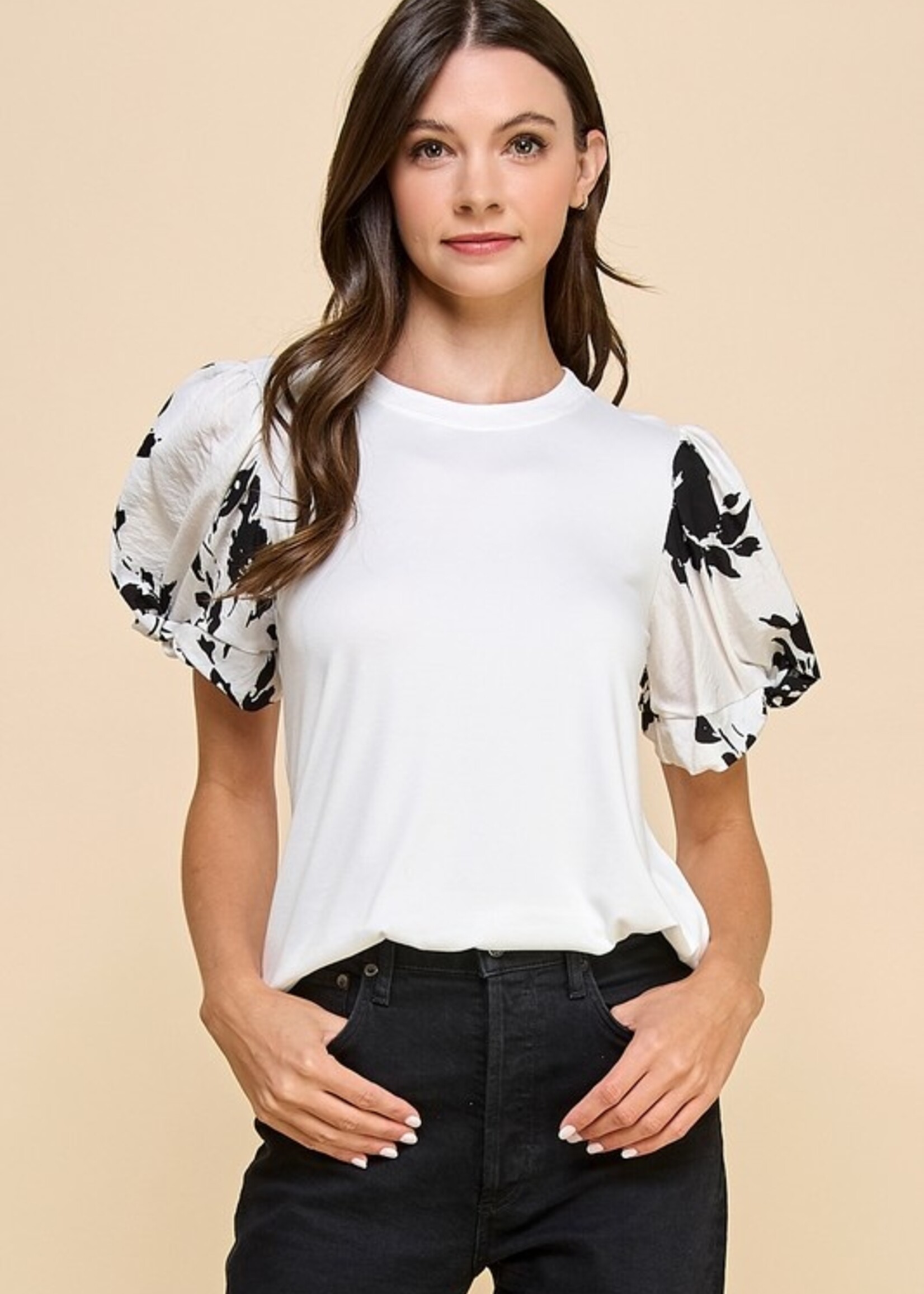 Print sleeve top