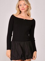 Knit bubble hem dress