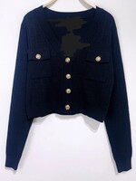 Gold button 2 pocket sweater