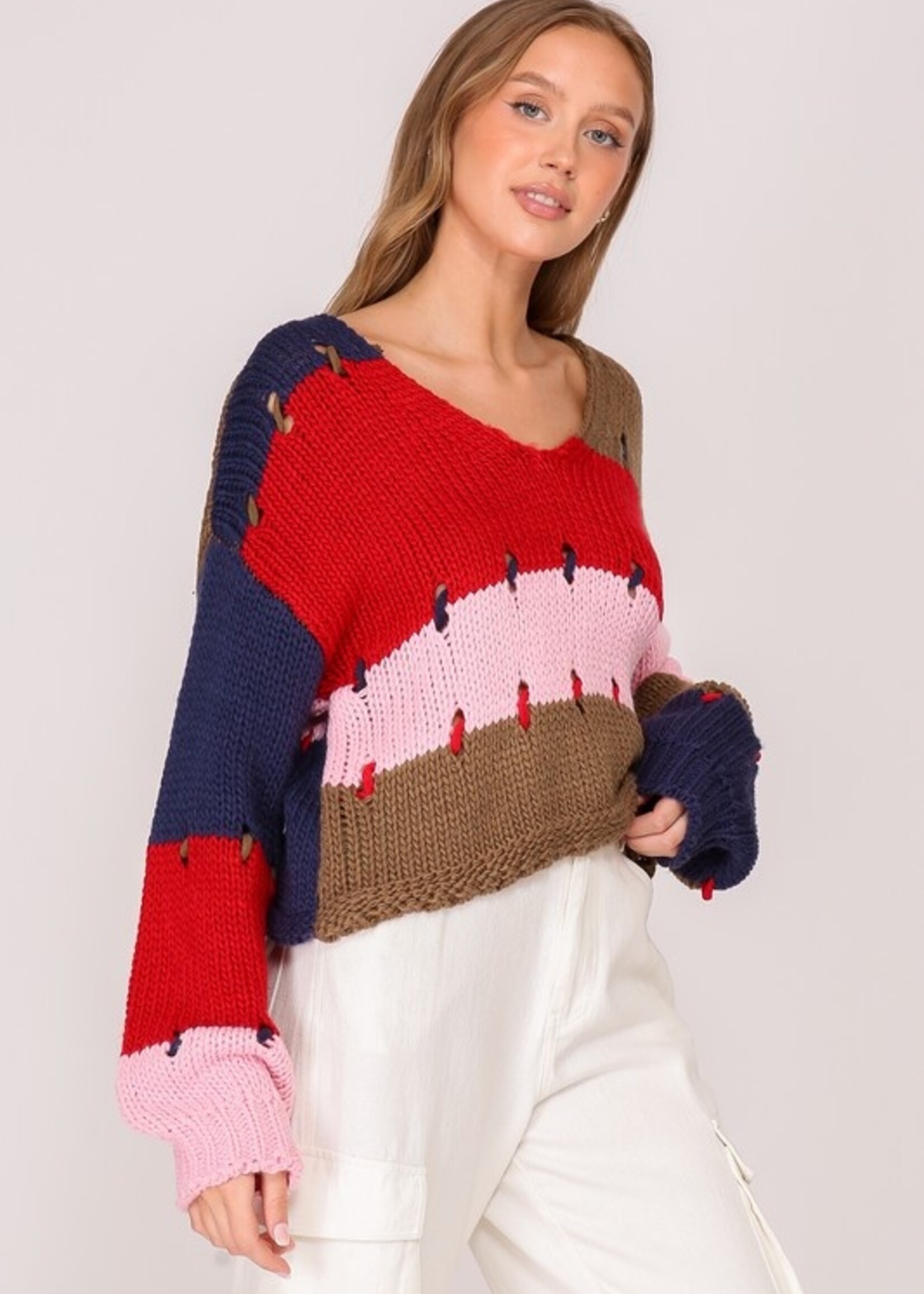 Color block sweater