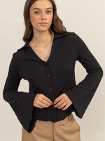 Knit collar top +2 colors