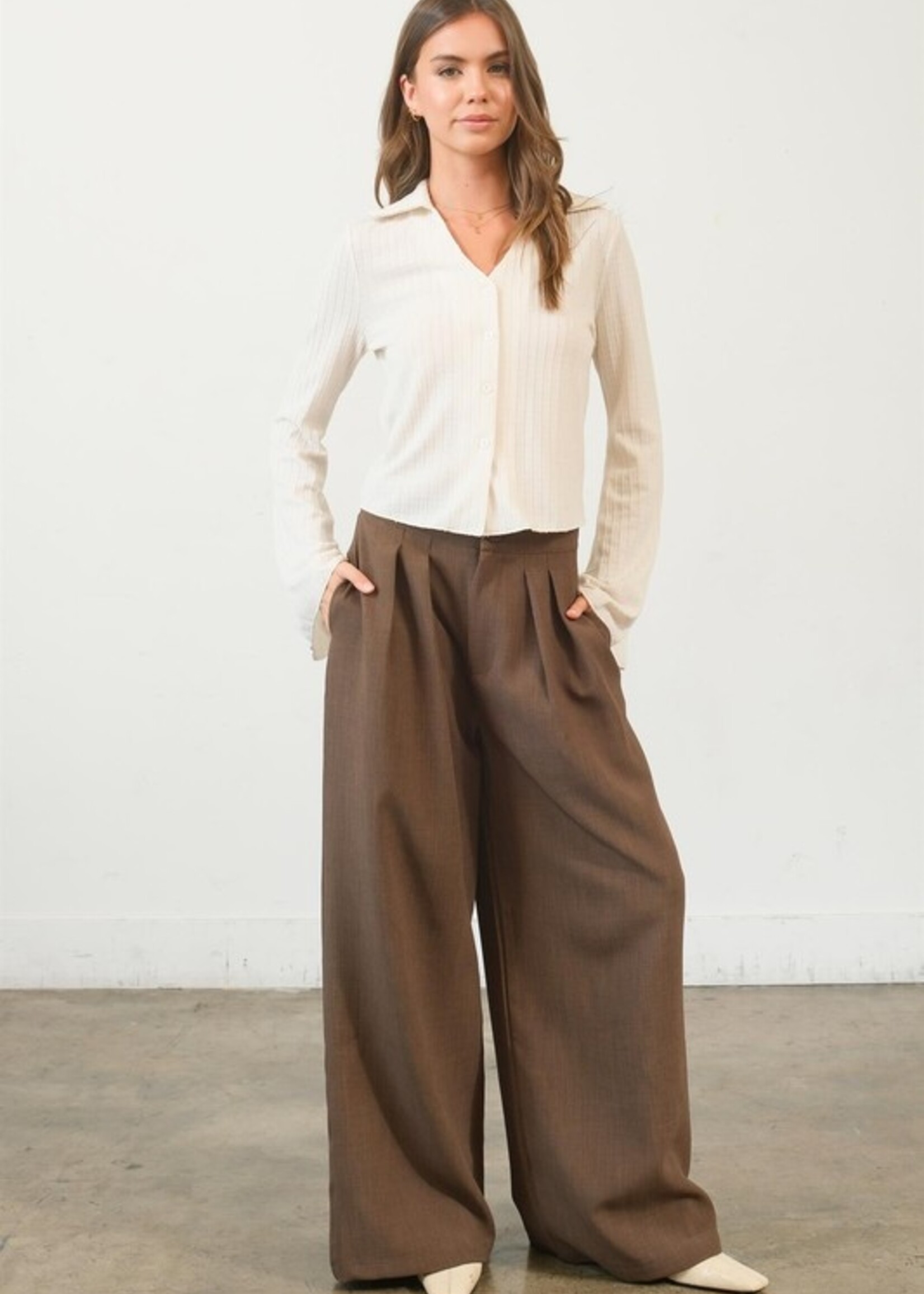Knit collar top +2 colors