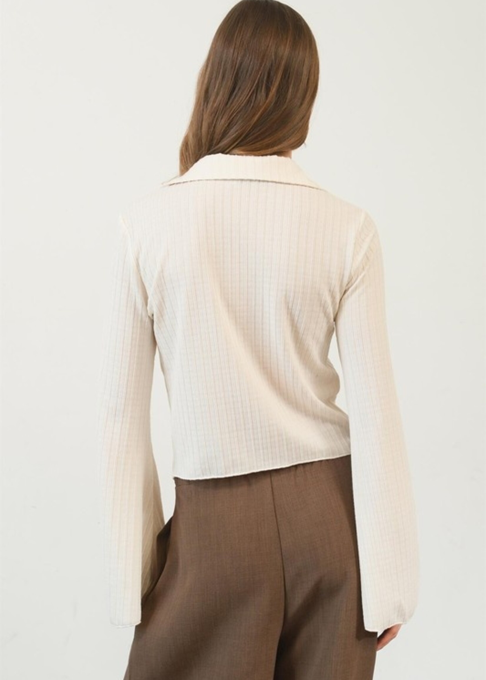 Knit collar top +2 colors