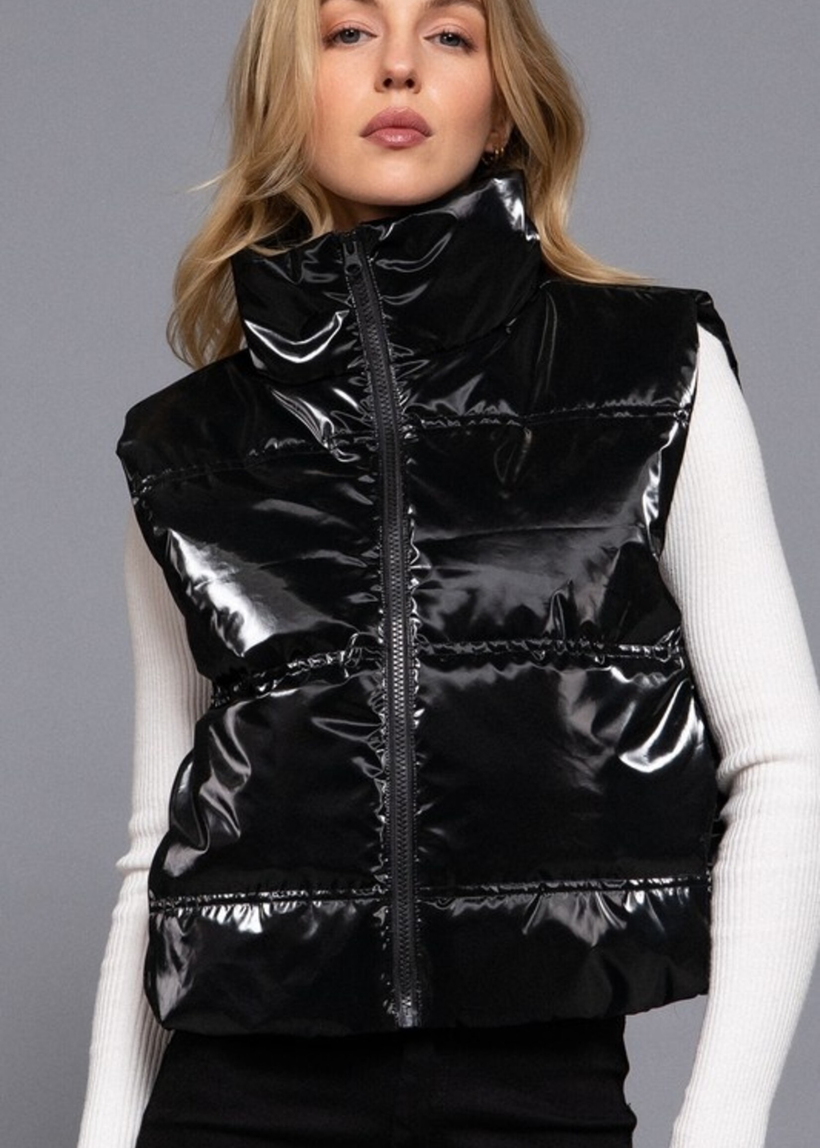 Shiny puffer vest deals