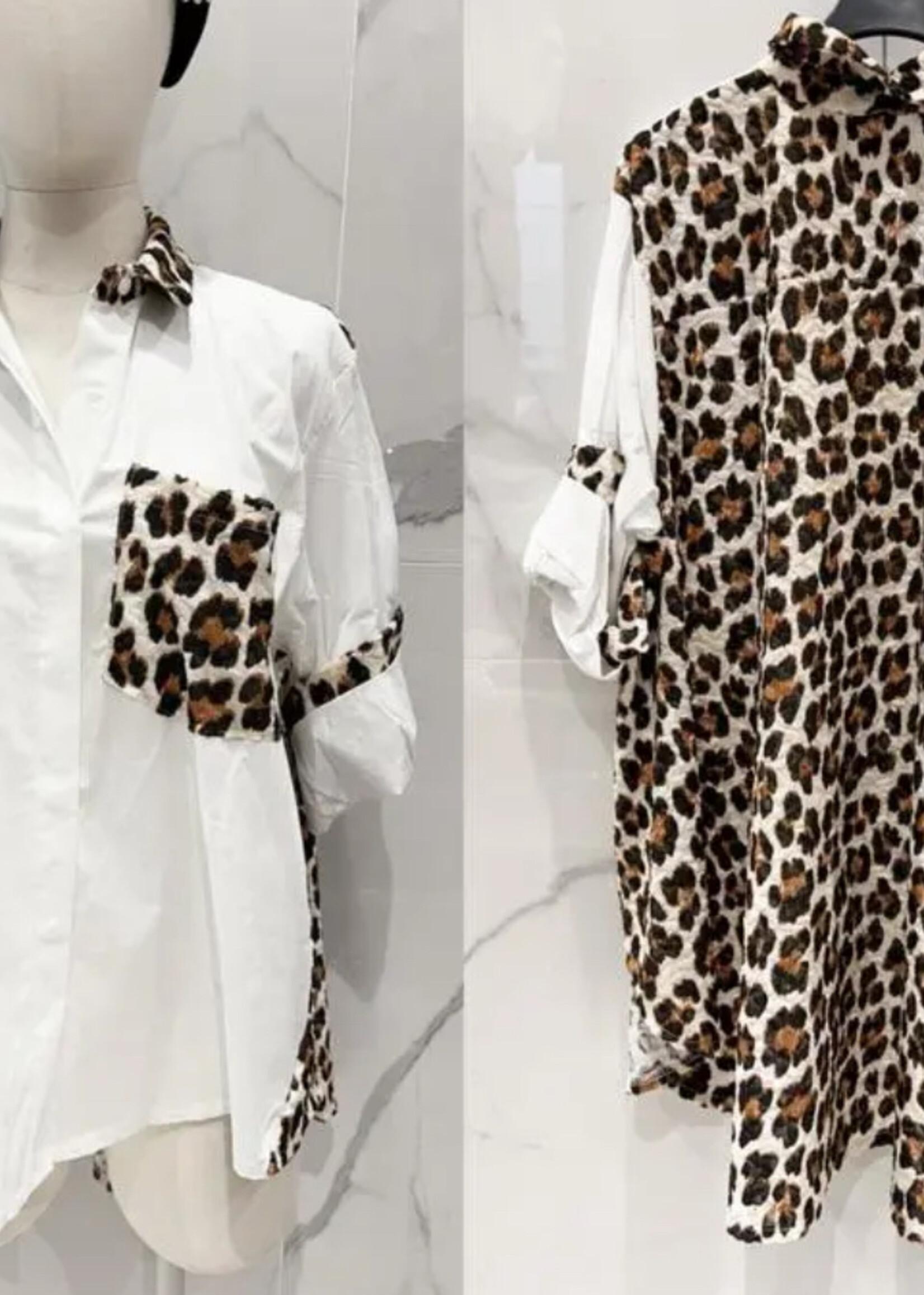 Leopard back blouse