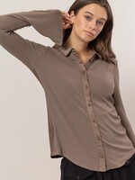 Satin trim blouse +3 colors