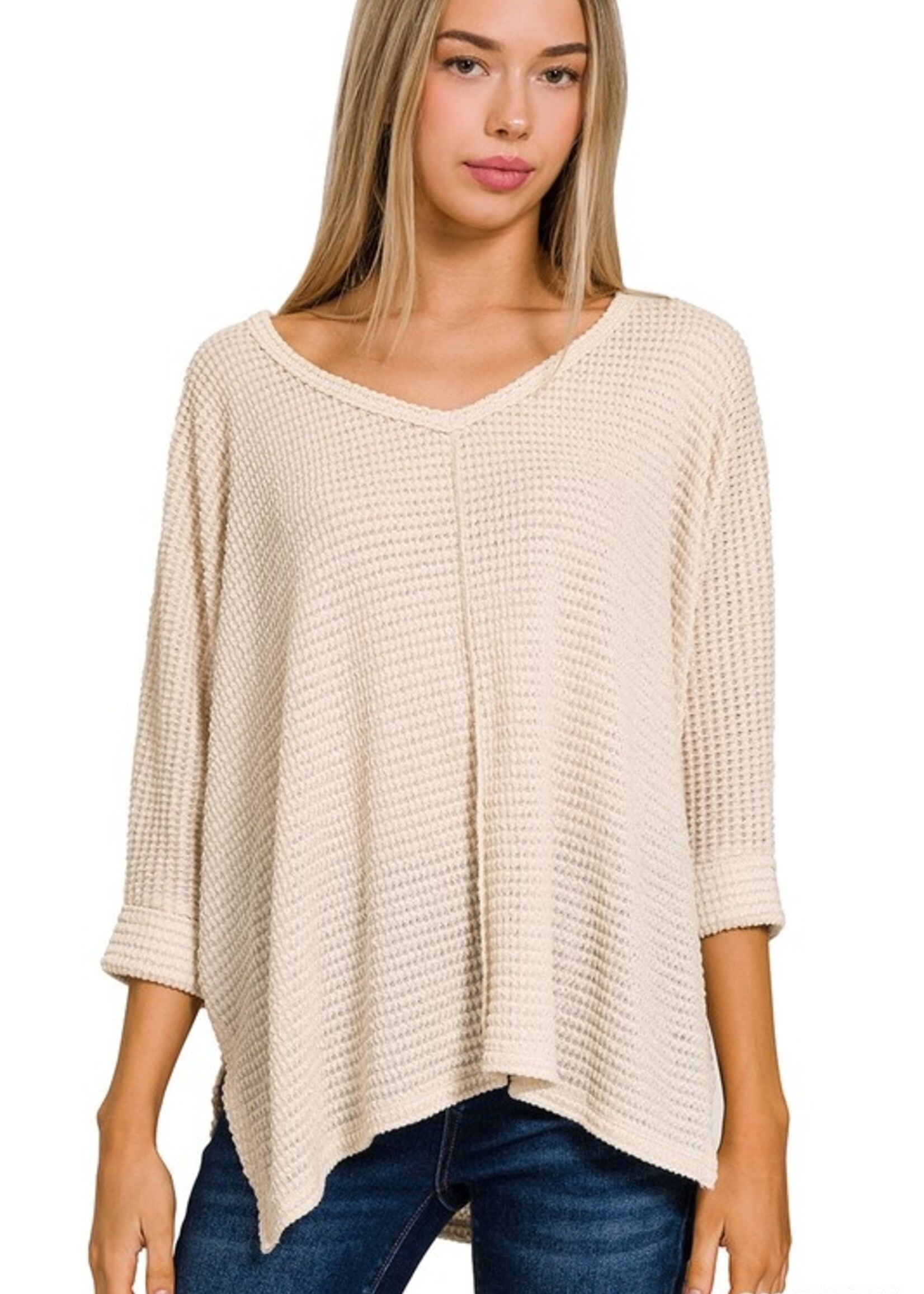 Waffle V neck +3 colors
