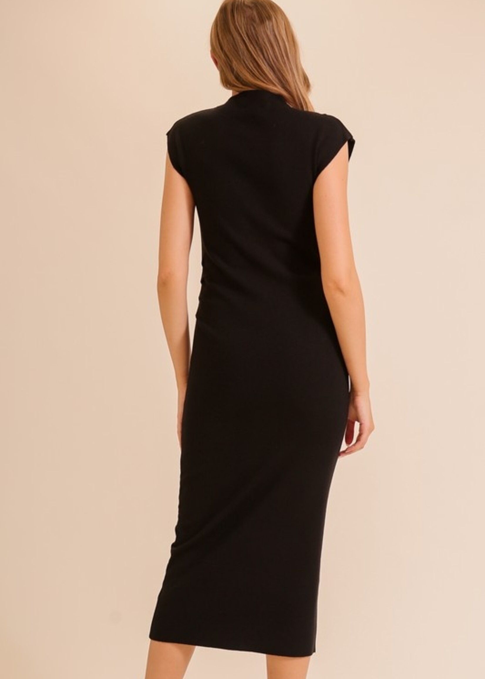Sleeveless mock neck dress +2 colors