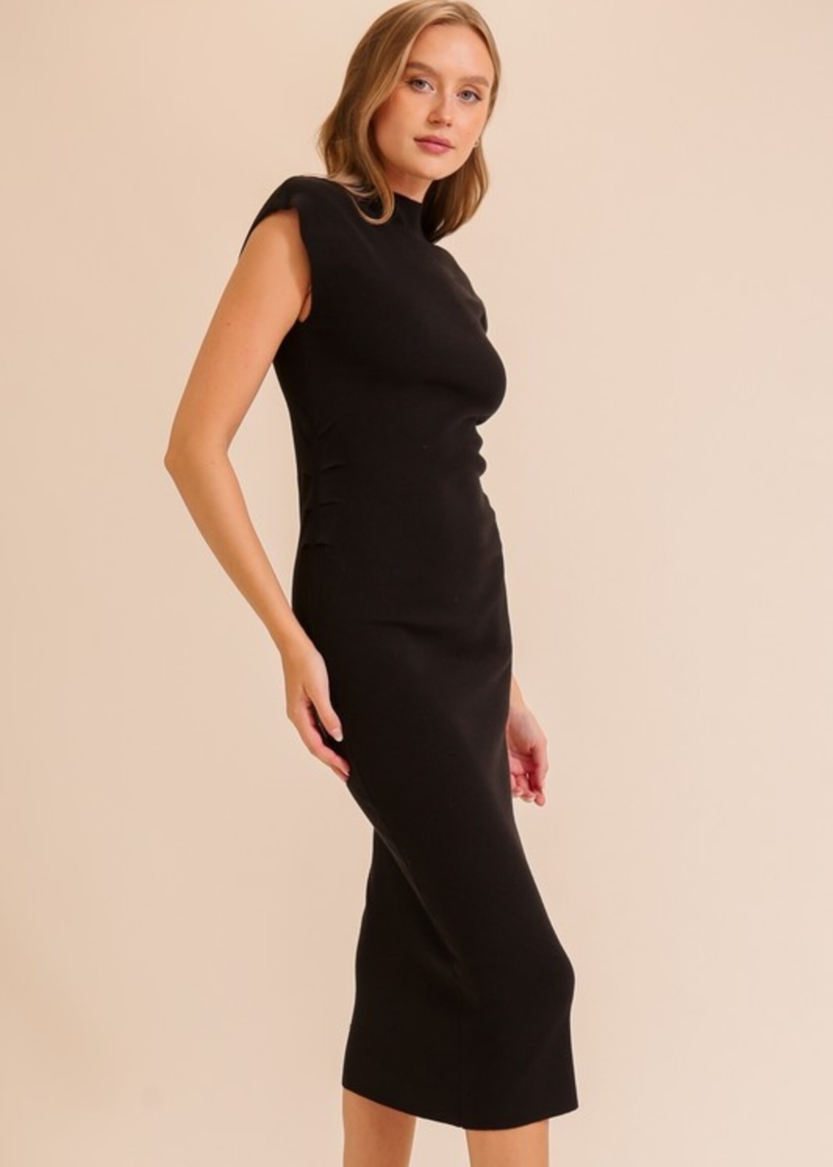 Sleeveless mock neck dress +2 colors