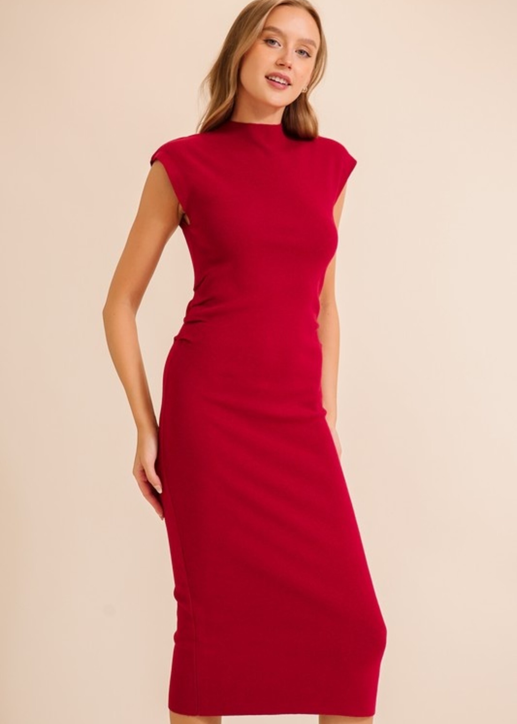 Sleeveless mock neck dress +2 colors