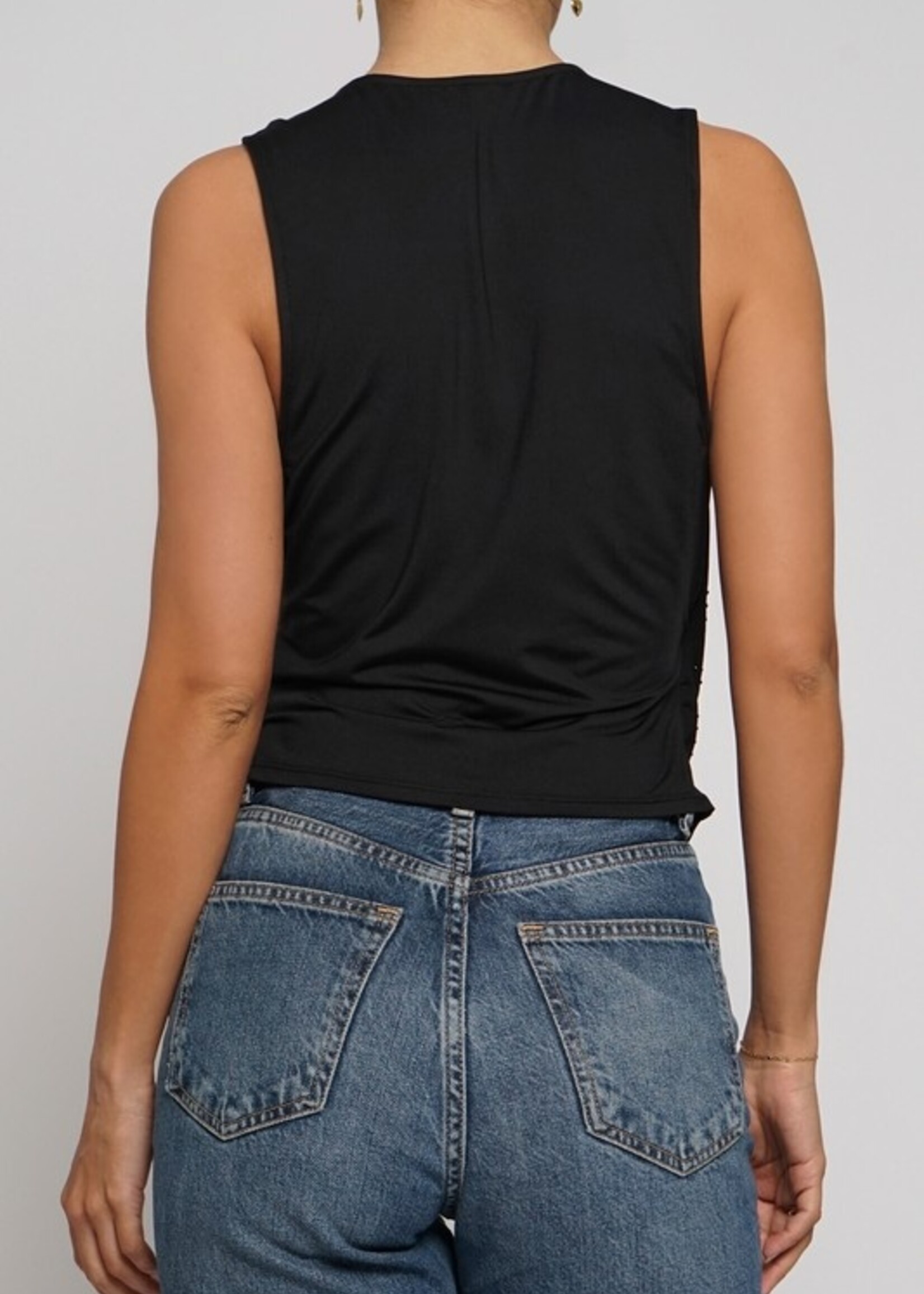 Sleeveless rhinestone top +2 colors